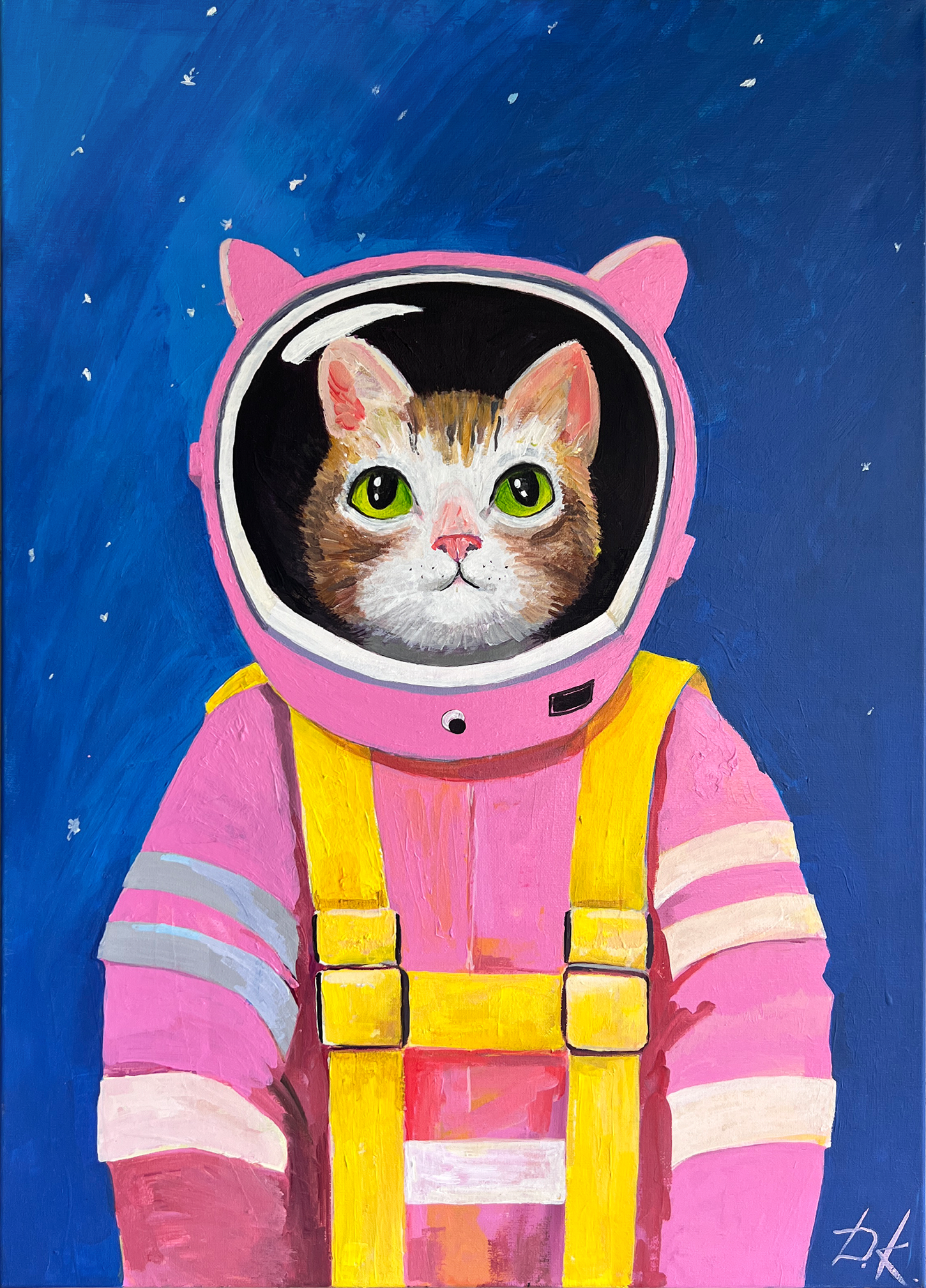 Даниелла Климашевская (Картина, живопись - 
                  50 x 70 см) Кот астронавт