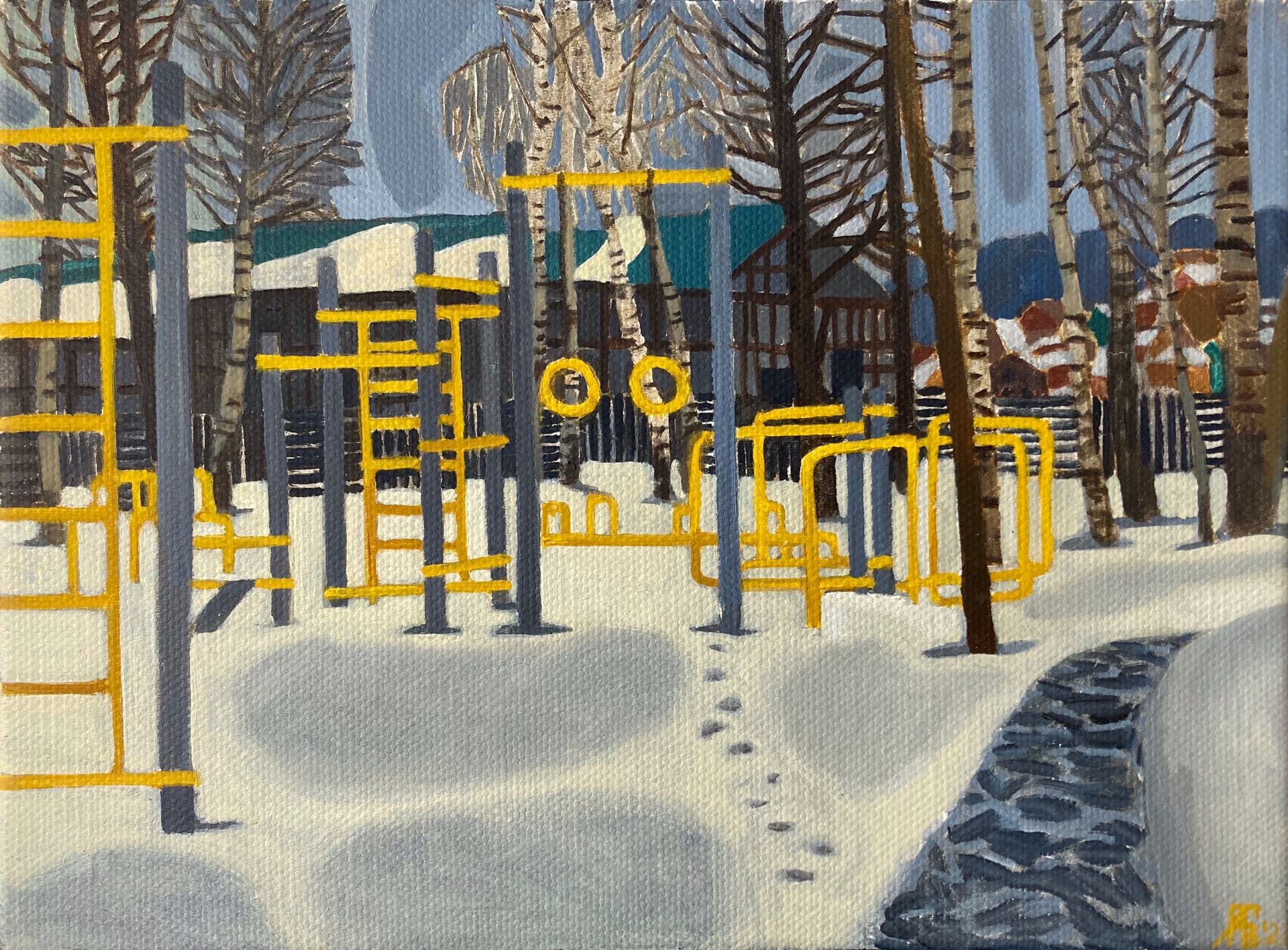 Мила Гаврилова (Картина, живопись - 
                  45 x 30 см) На дорогах слякоть