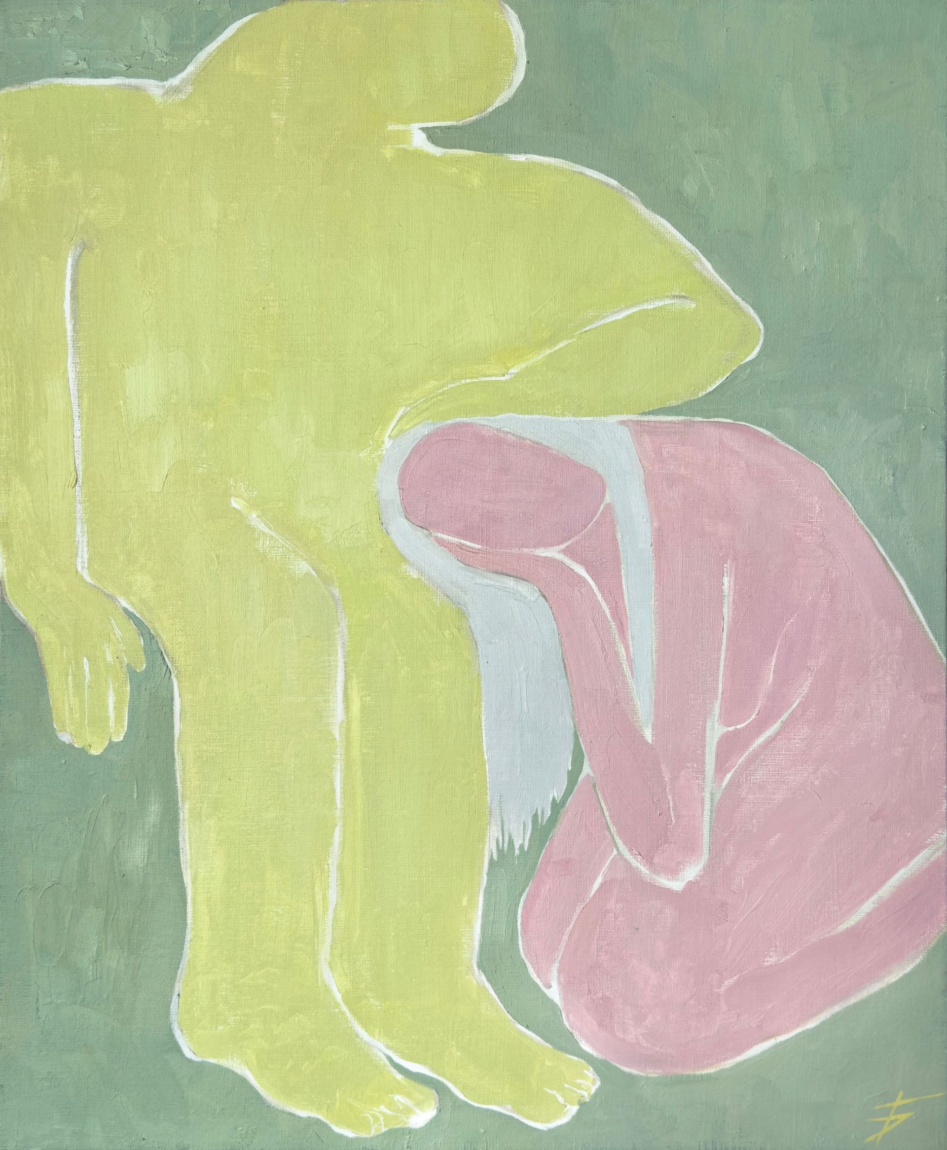 Екатерина Богданкова (Картина, живопись - 
                  50 x 60 см) Вдвоём. Розовый и желтый