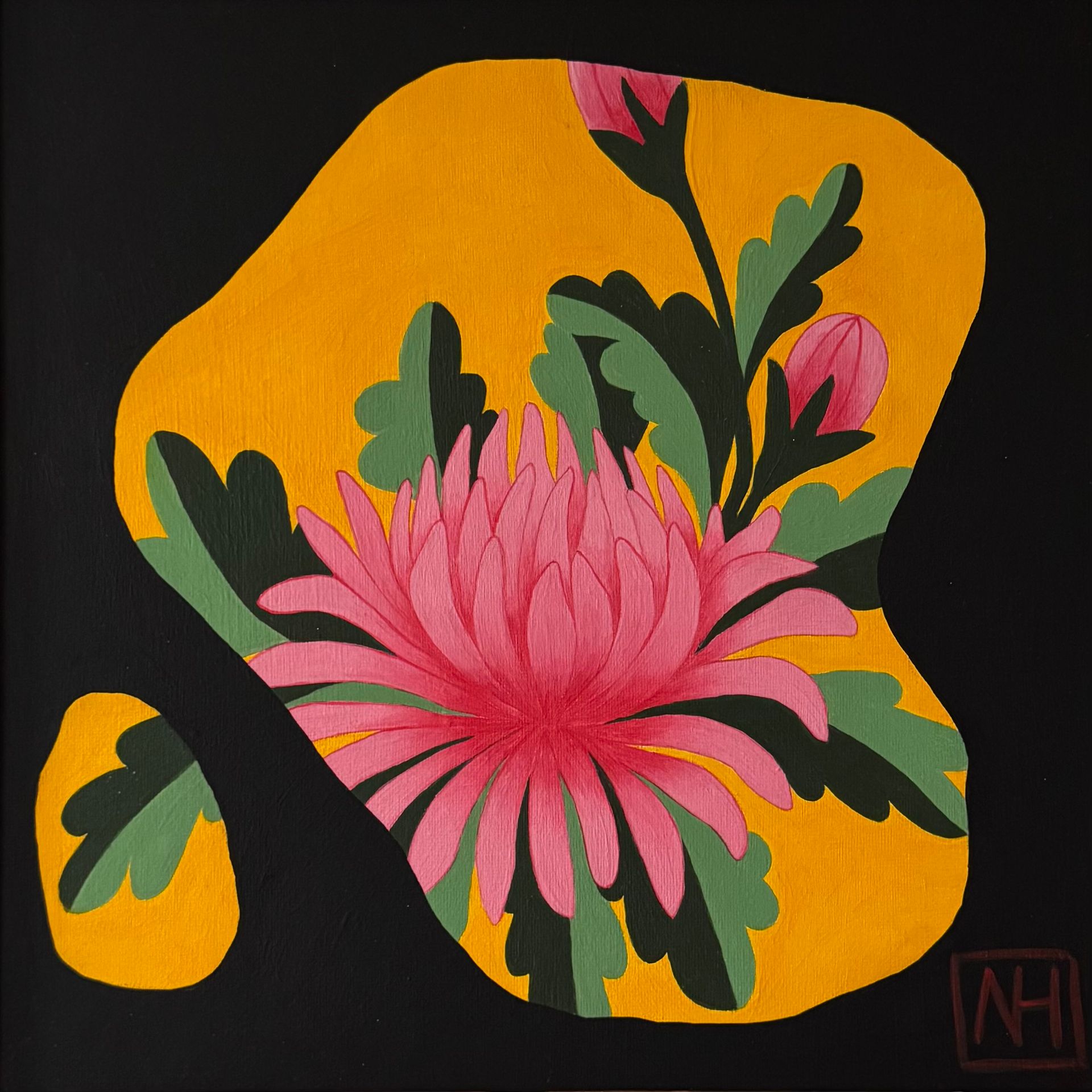 Наташа Хегай (Картина, живопись - 
                  33 x 33 см) Хризантема