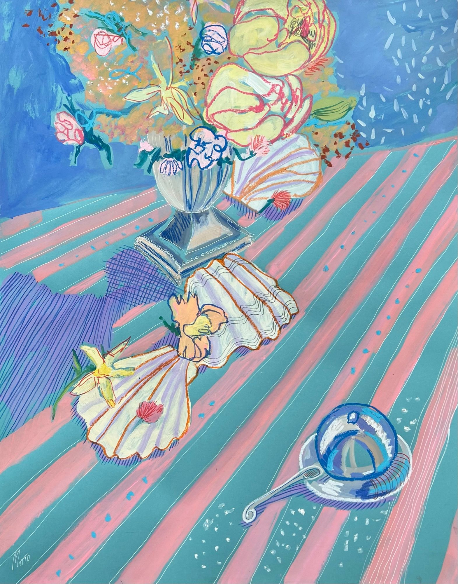 Александра Мато (Авторская графика - 
                  50 x 65 см) Натюрморт с ракушками