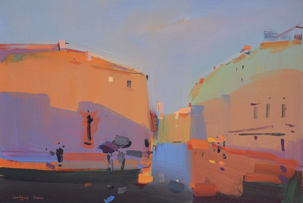 Алексей Ланцев (Картина, живопись - 
                  62 x 42 см) Пьяцца Навона. Дождь