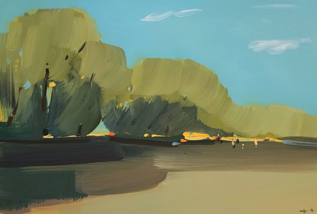 Алексей Ланцев (Картина, живопись - 
                  62 x 42 см) Большие Ивы у реки Пшада. Кавказ