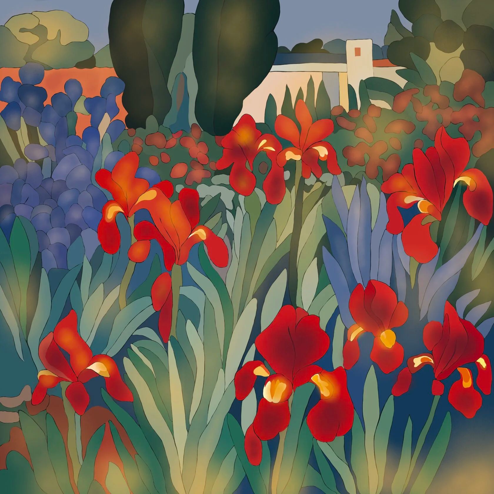 Нина Цориева (Картина, живопись - 
                  70 x 70 см) Солнечный день