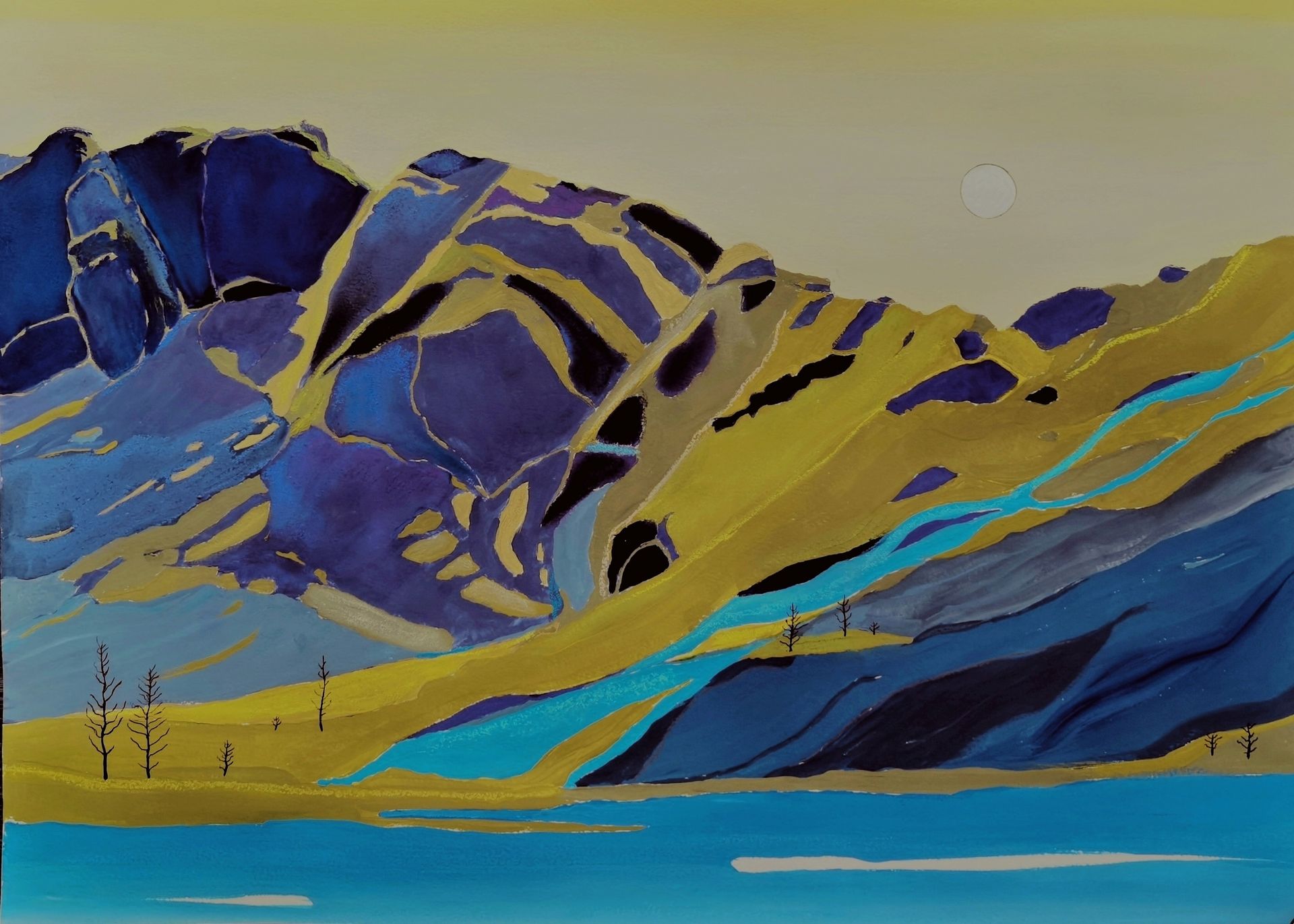 Никита Лобачёв (Картина, живопись - 
                  60 x 40 см) Витражные горы