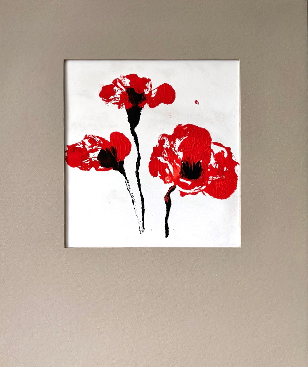 Лариса Шелиховская (Авторская графика - 
                  25 x 30 см) Маки V