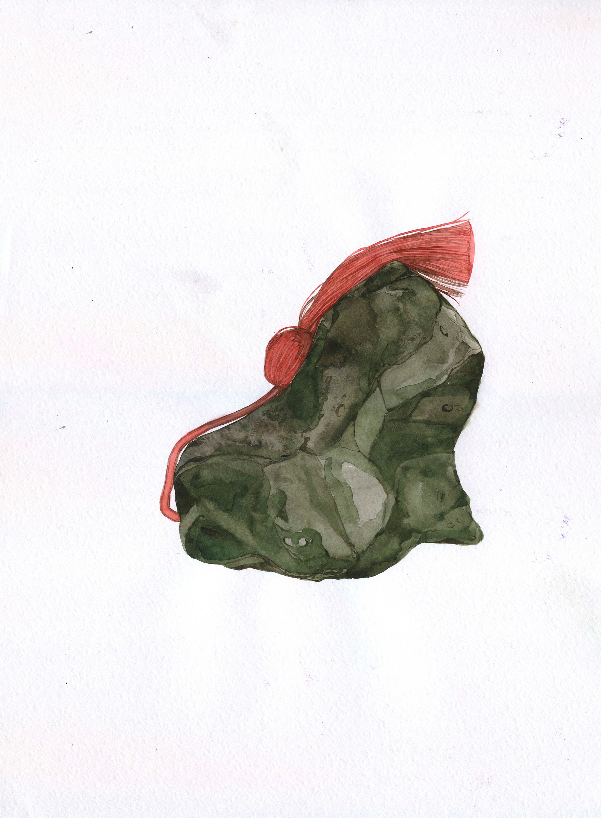 Оля Душкина (Авторская графика - 
                  29.7 x 42 см) Камень с кисточкой
