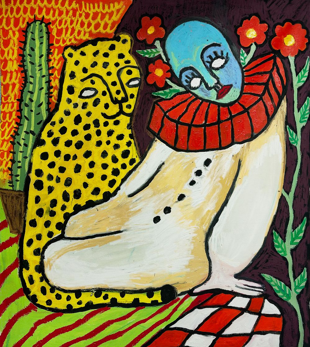 Ксения Соколовская (Картина, живопись - 
                  85 x 95 см) Натюрморт с кактусом