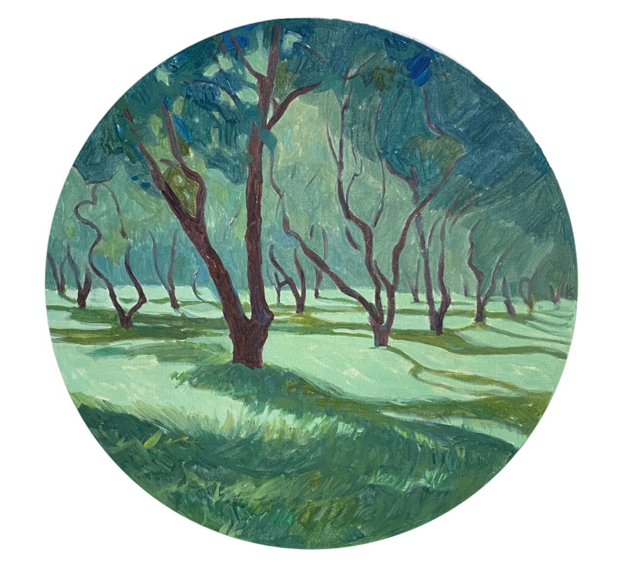 Алексей Кротов (Авторская графика - 
                  30 x 30 см) Яблоневый сад. Коломенское