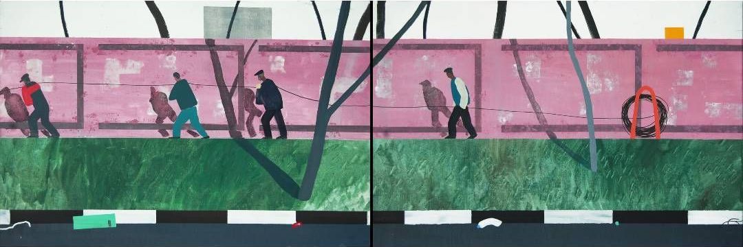 Анна Мельниченко (Картина, живопись - 
                  180 x 60 см) Провод (диптих)