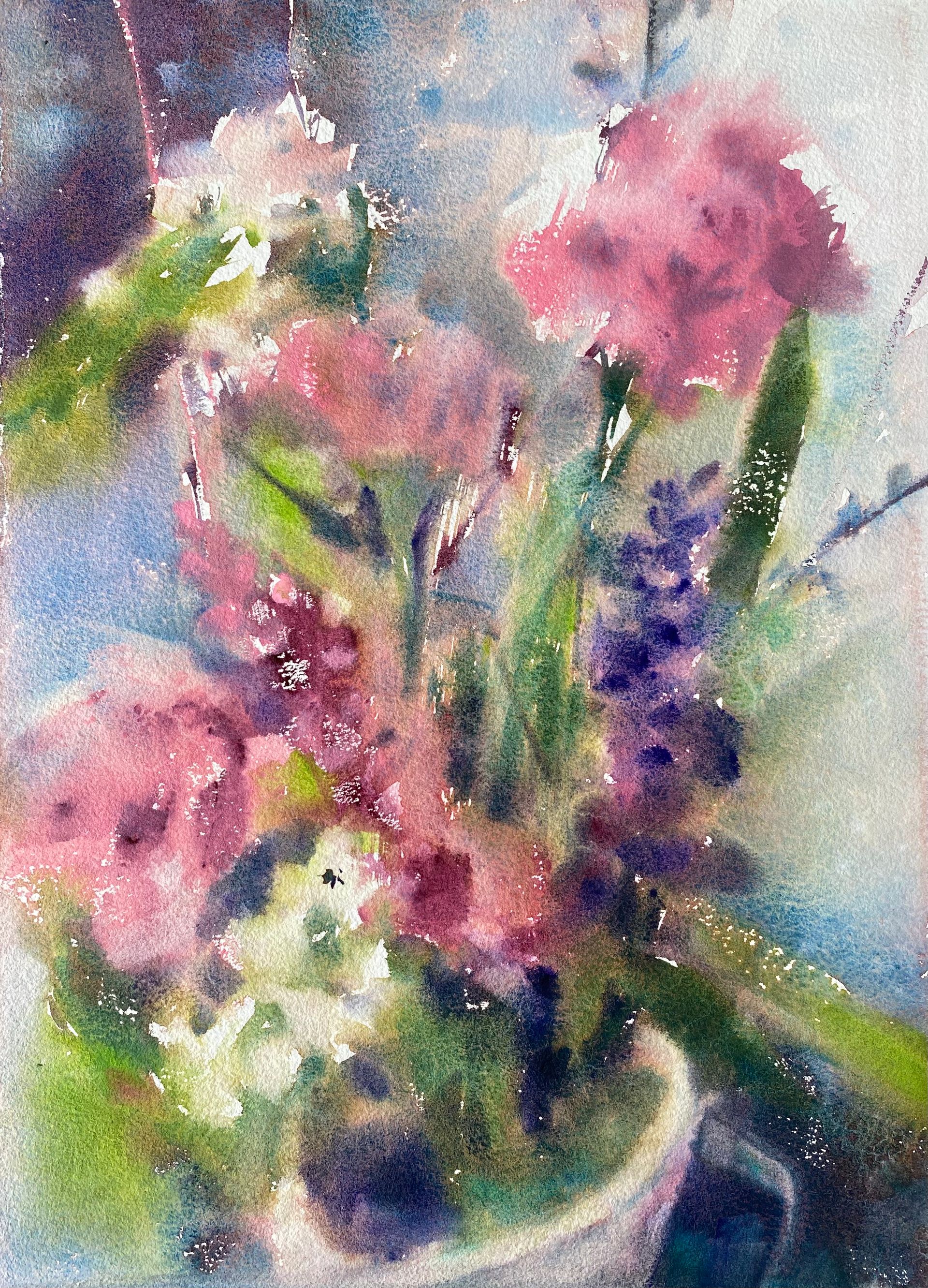 Анна Богинская (Авторская графика - 
                  27 x 38 см) Цветы внимания