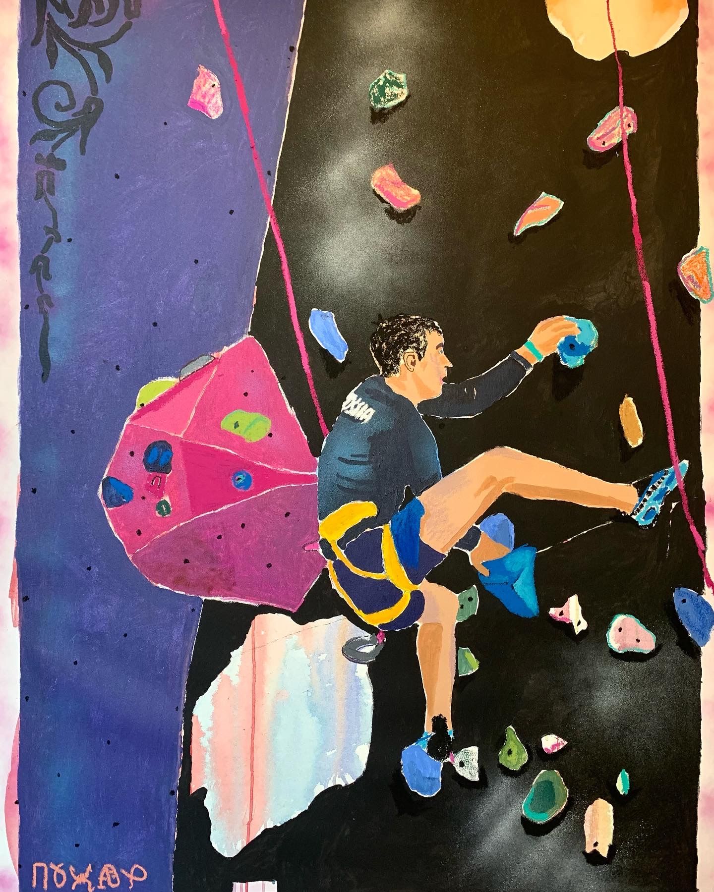 Влад Пожар (Картина, живопись - 
                  107 x 145 см) rock climber