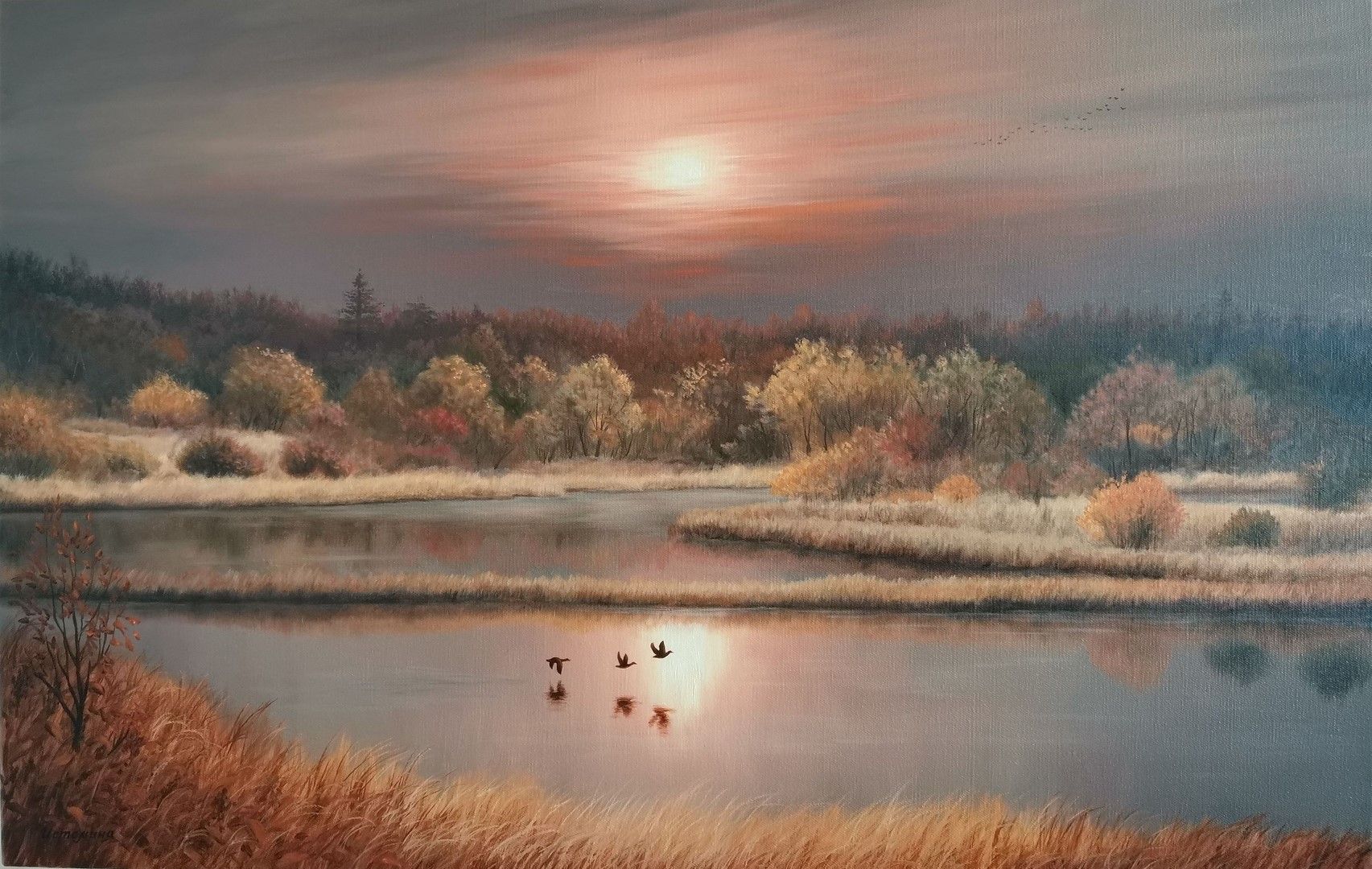 Елена Истомина (Картина, живопись - 
                  110 x 70 см) Золотая осень