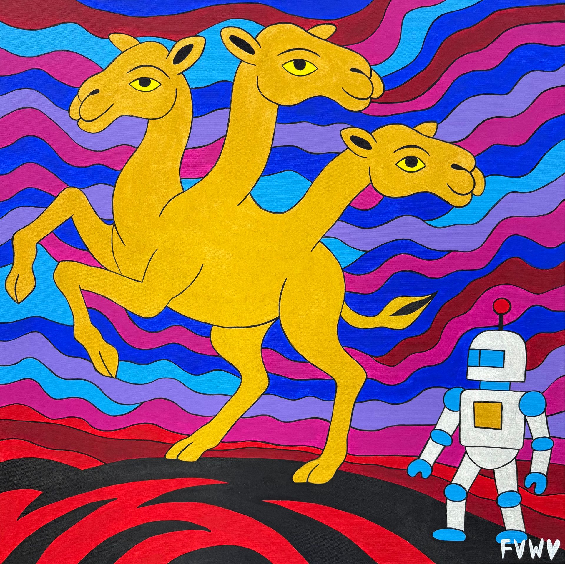 Виолетта Киселева (Картина, живопись - 
                  80 x 80 см) Пустыня знает путь