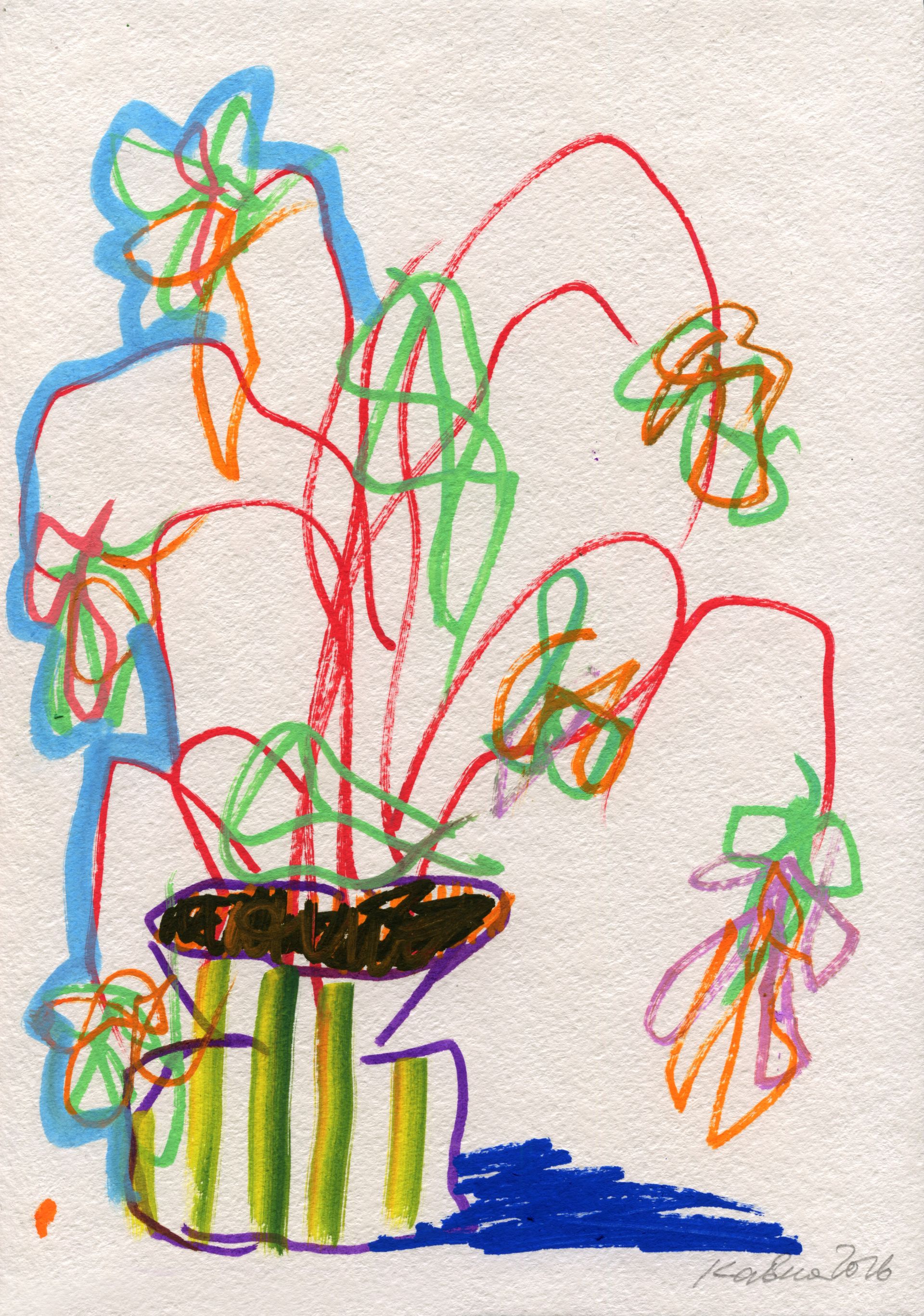 Дмитрий Кавка (Авторская графика - 
                  21 x 30 см) Цветочный натюрморт