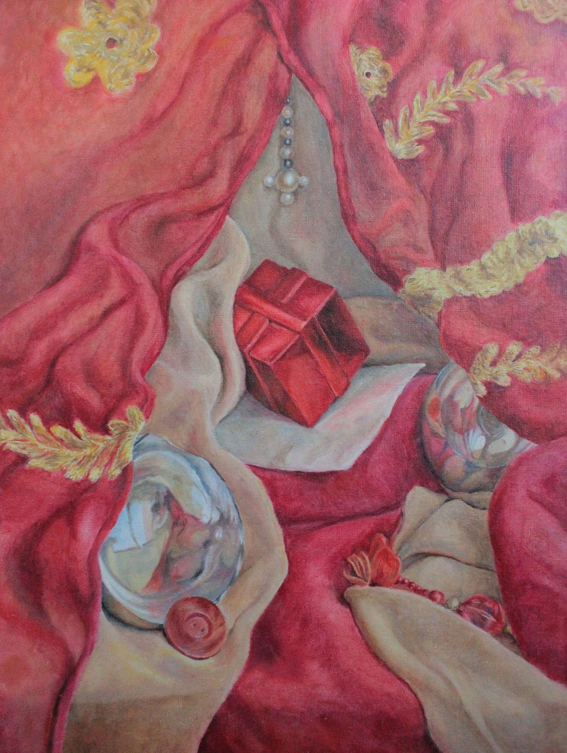 Александра Кныш (Авторская графика - 
                  30 x 40 см) Натюрморт с геометрическими фигурами в восточном стиле