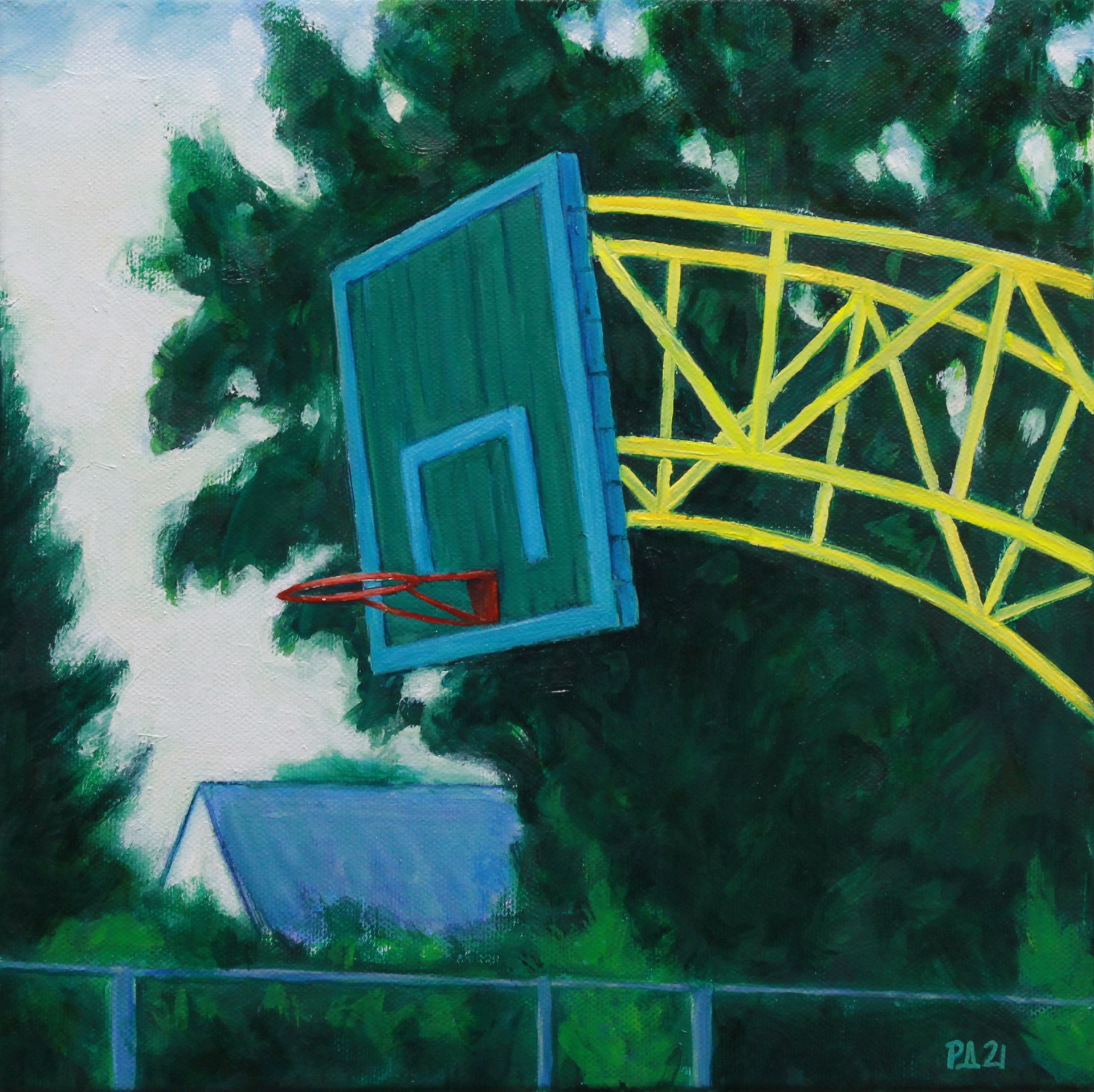 Денис Русаков (Картина, живопись - 
                  30 x 30 см) Щит (Баскетбольное кольцо)
