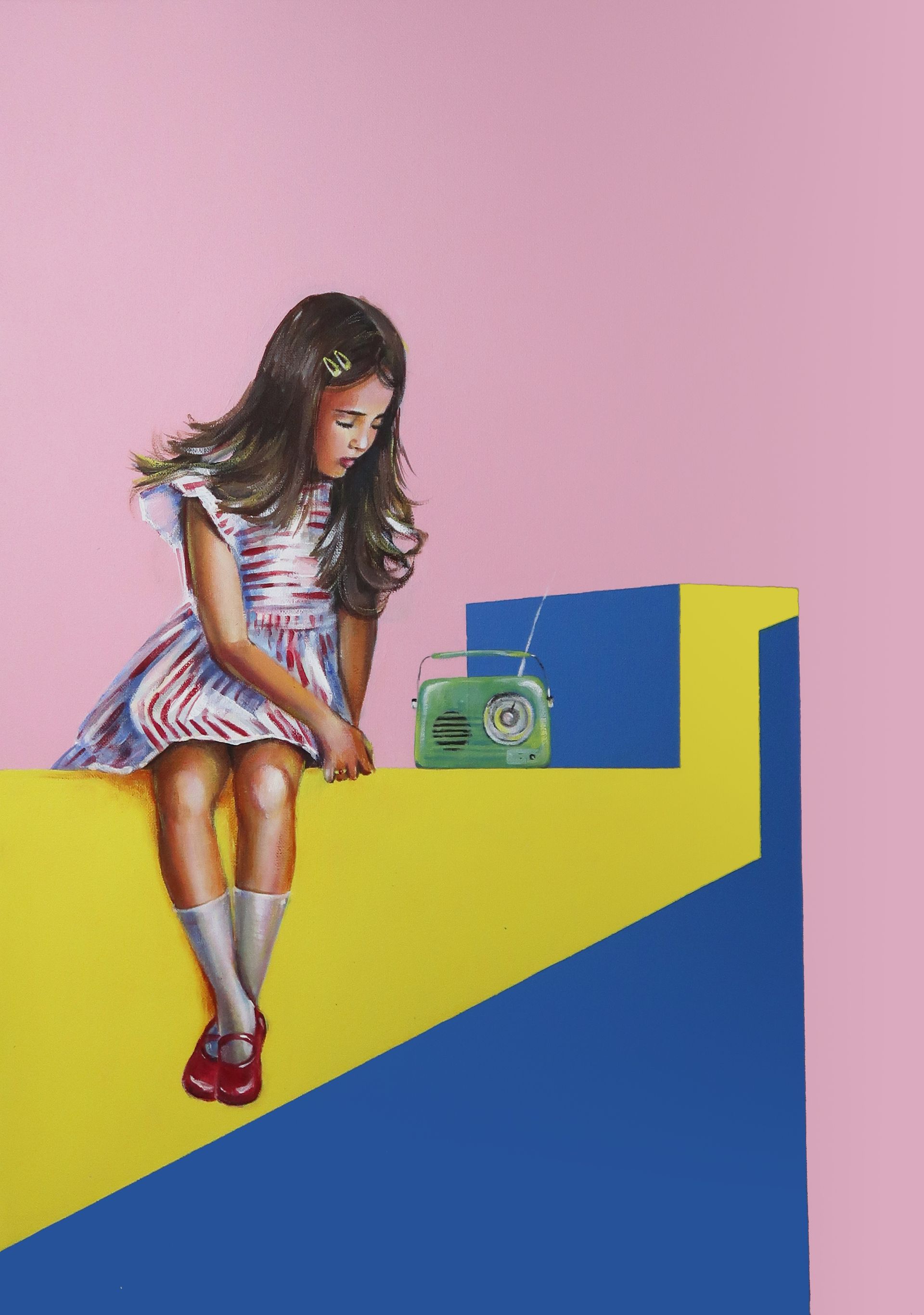 Светлана Искоских (Картина, живопись - 
                  50 x 70 см) Девочка и музыка