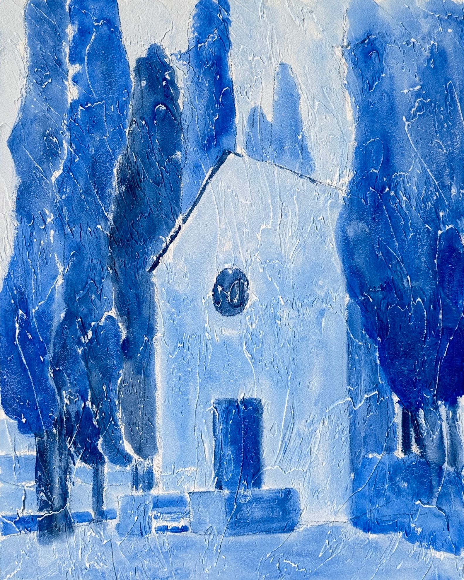Наталья Чобанян (Картина, живопись - 
                  40 x 50 см) Из серии "В синем"
