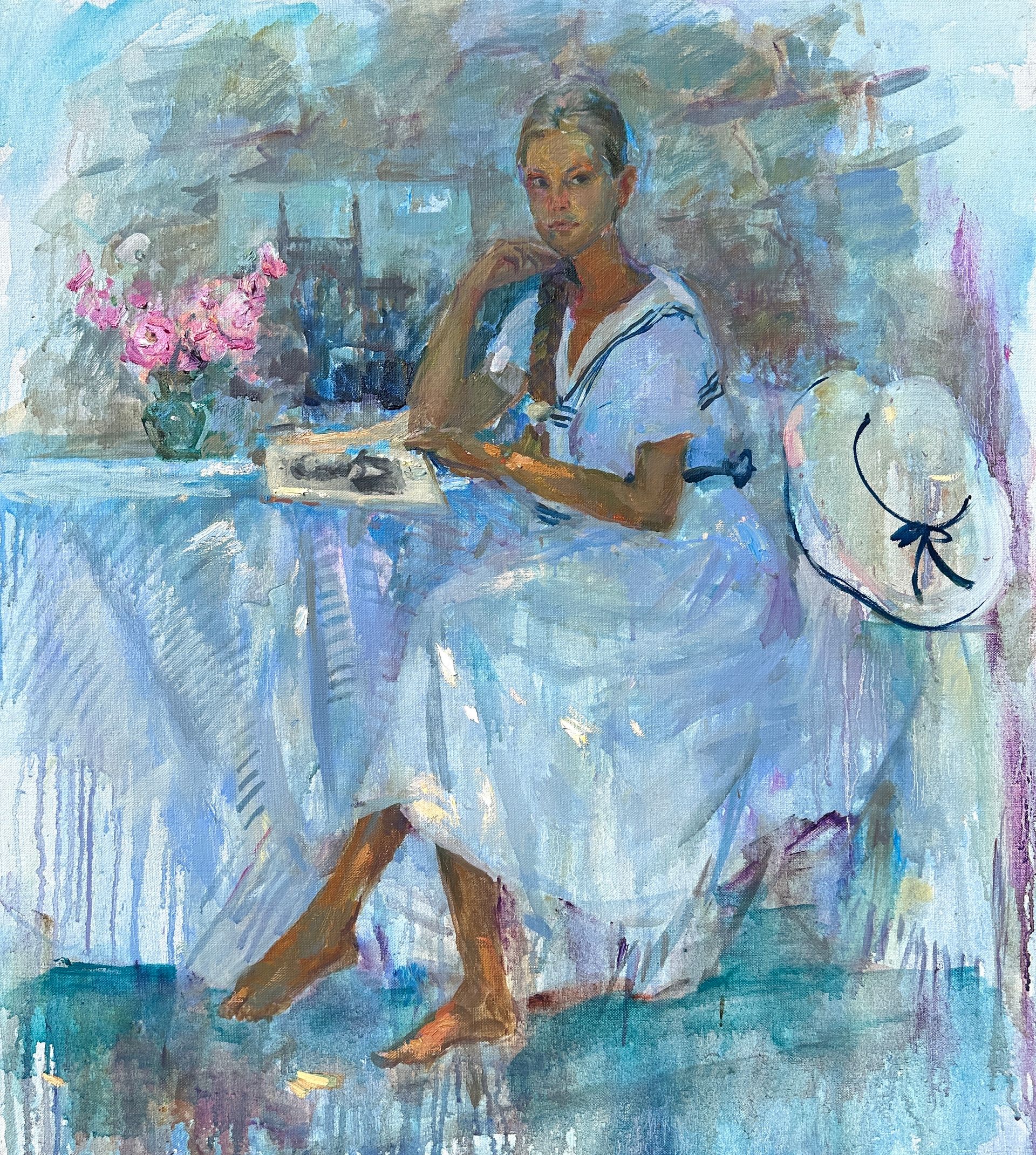Илья Хахарев (Картина, живопись - 
                  63 x 70 см) Девочка за книгой