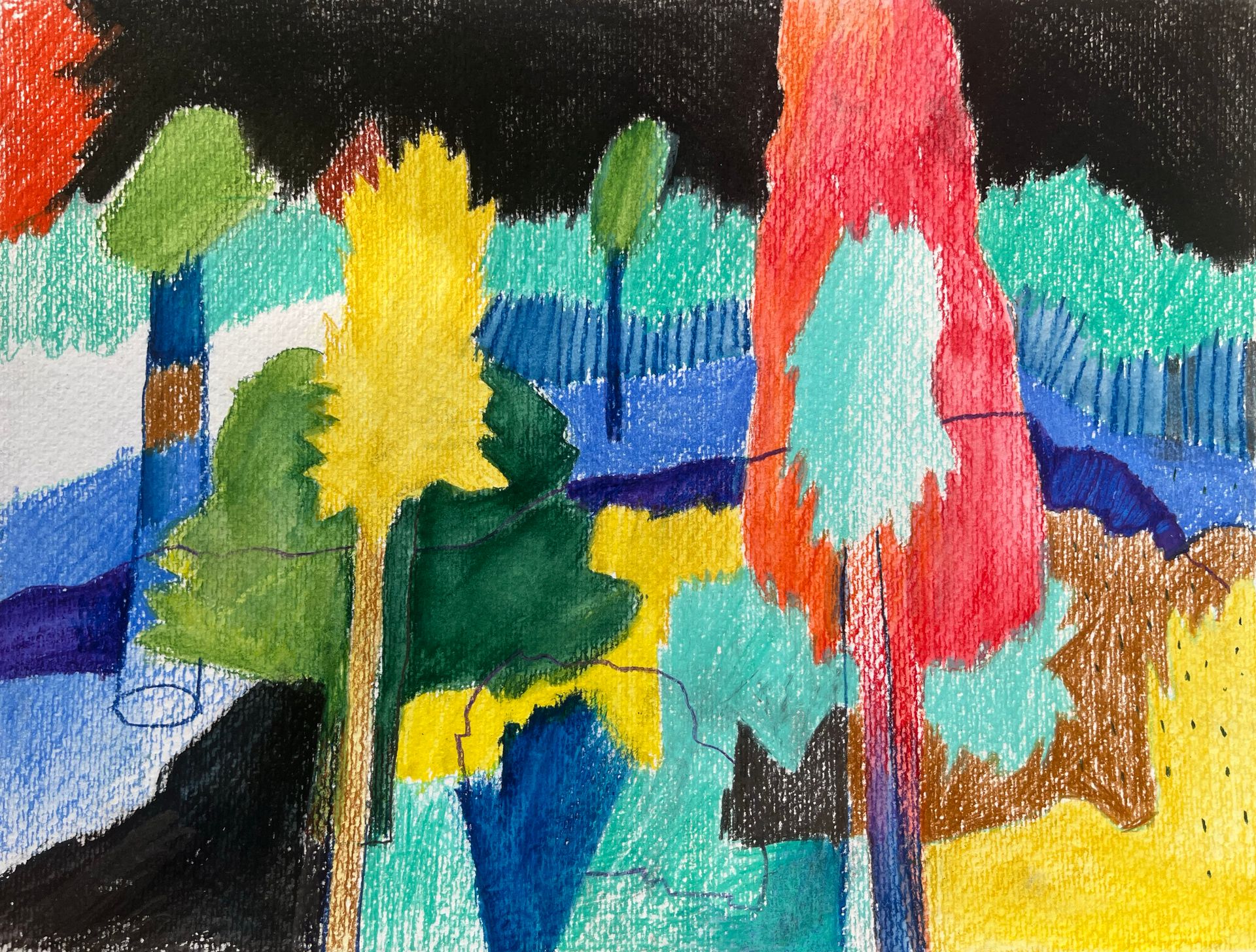 Олег Агафонов (Авторская графика - 
                  32 x 24 см) Зимний парк без "много снега"