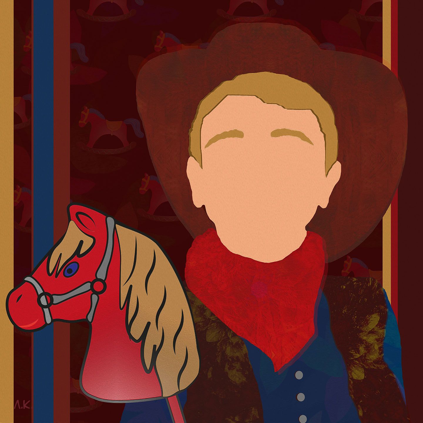 Лариса Корж (Графика цифровая (принты) - 
                  35 x 35 см) Коник