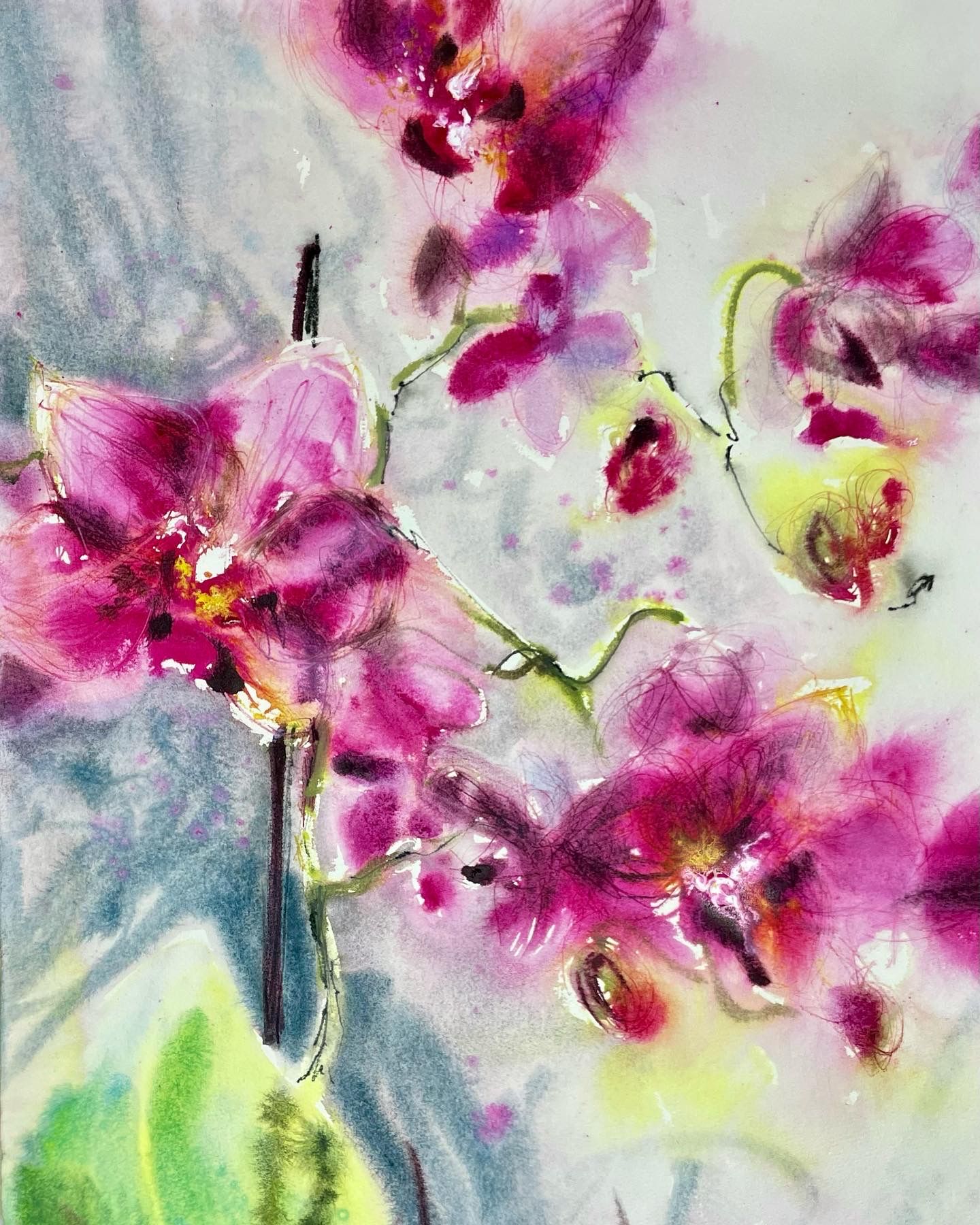 Юлия Третьякова (Авторская графика - 
                  38 x 53 см) Орхидея 1 / Orchid I