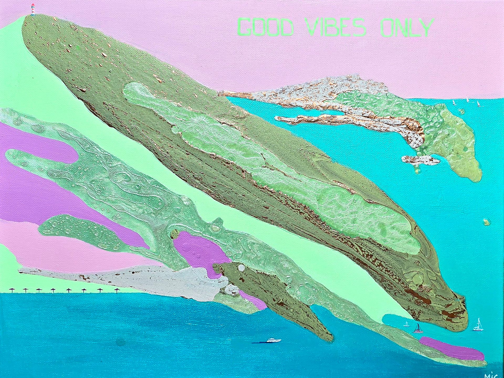 Маша Ив (Картина, живопись - 
                  50 x 40 см) GOOD VIBES ONLY