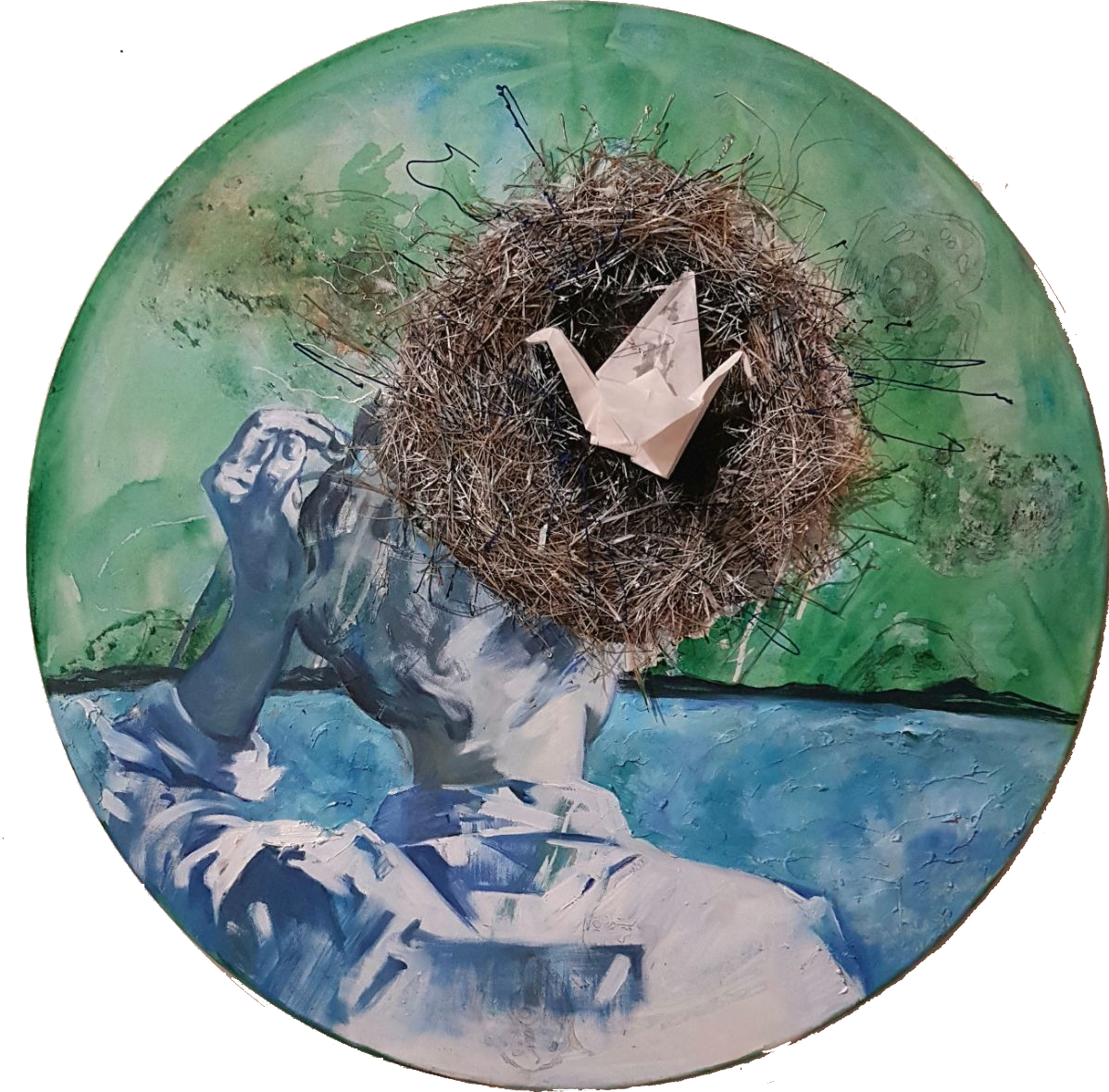 Александра Ефимова (Картина, живопись - 
                  60 x 60 см) Журавлик