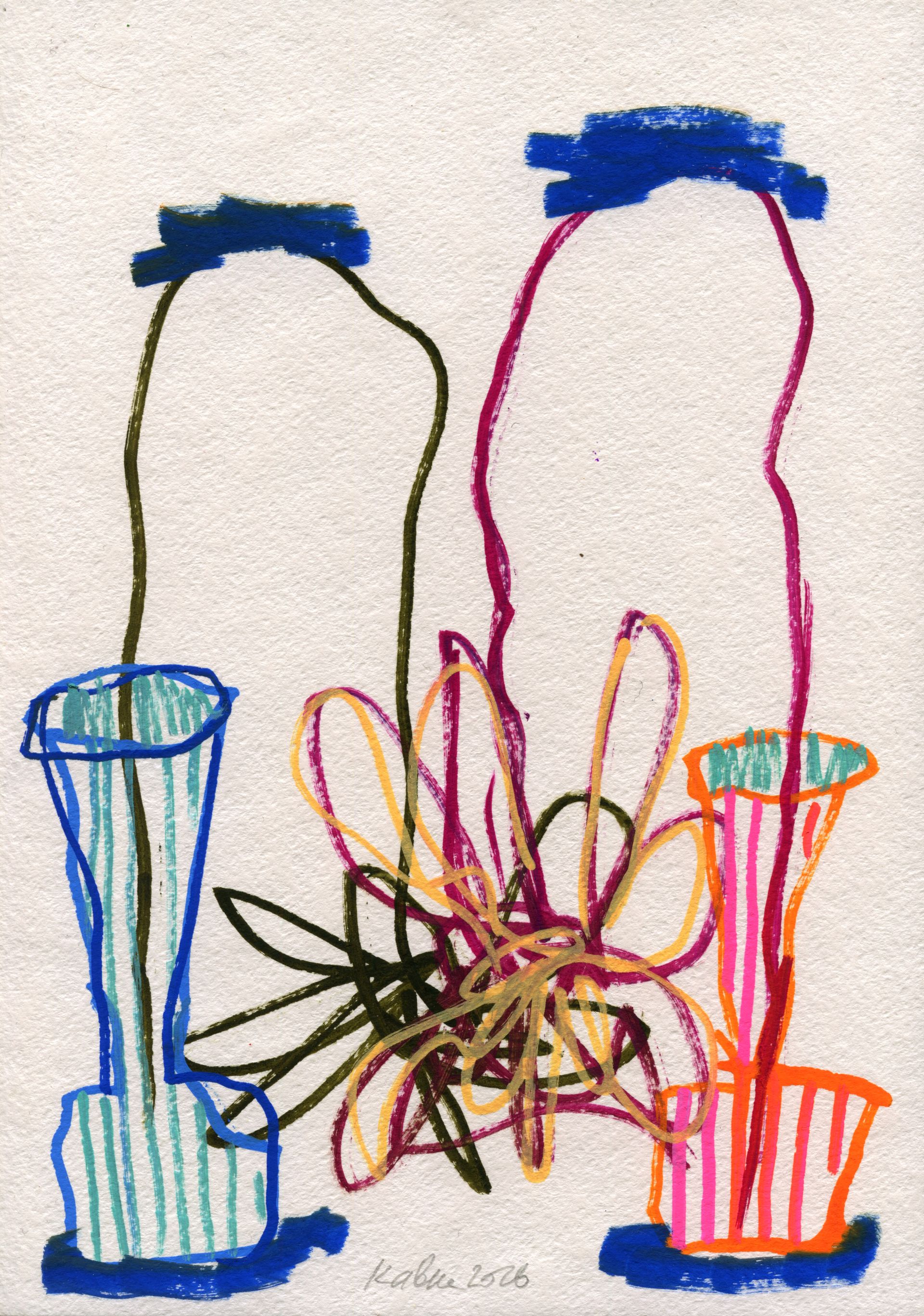 Дмитрий Кавка (Авторская графика - 
                  21 x 30 см) Цветочный натюрморт