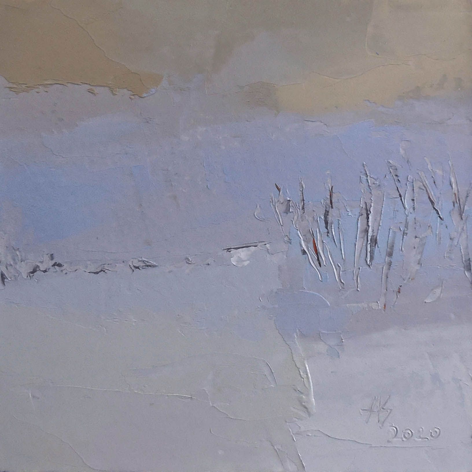 Андрей Шенгелия (Авторская графика - 
                  13.5 x 13.5 см) За туманом