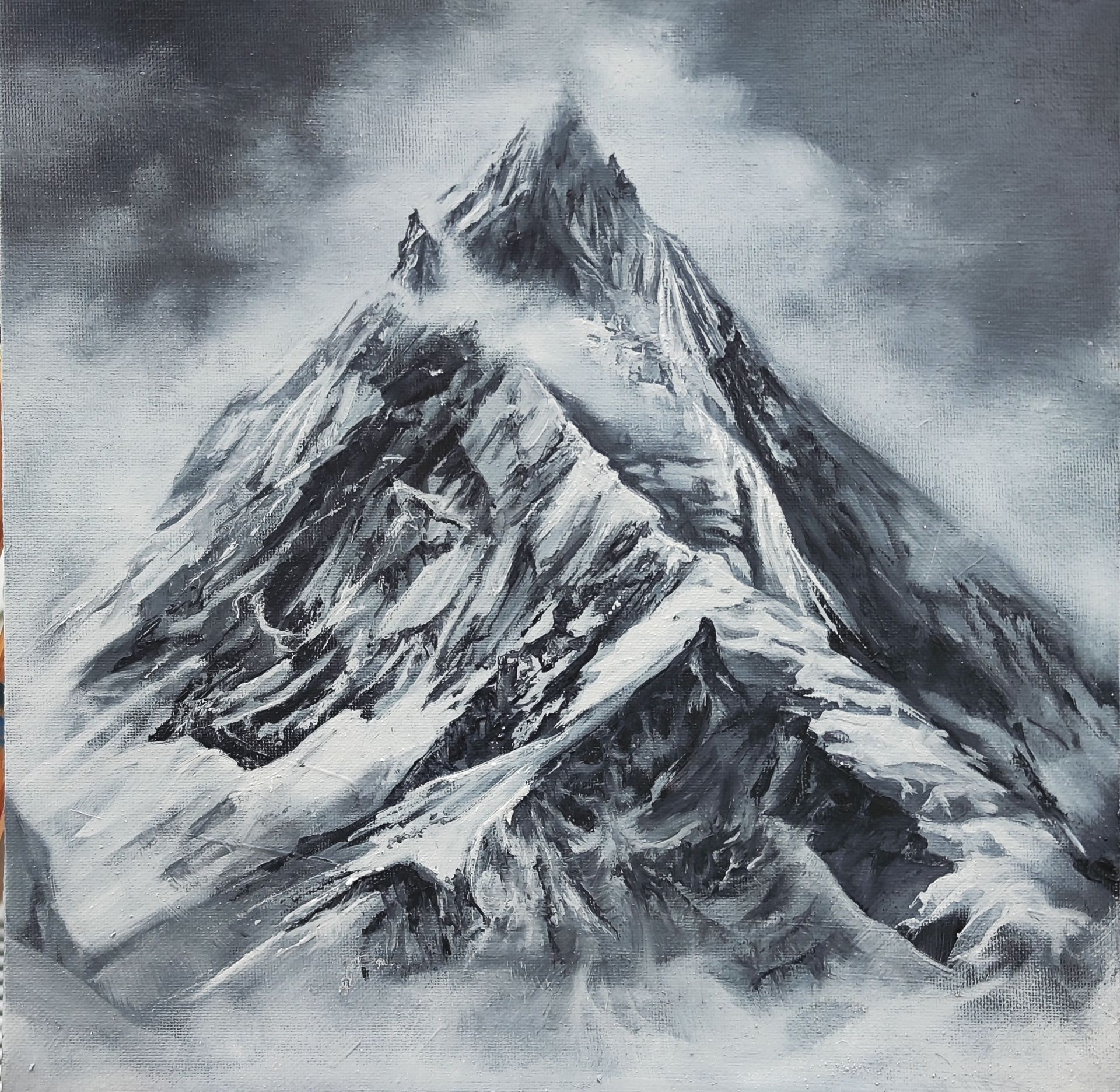 Мила Bezú (Авторская графика - 
                  30 x 30 см) Mountain black and white