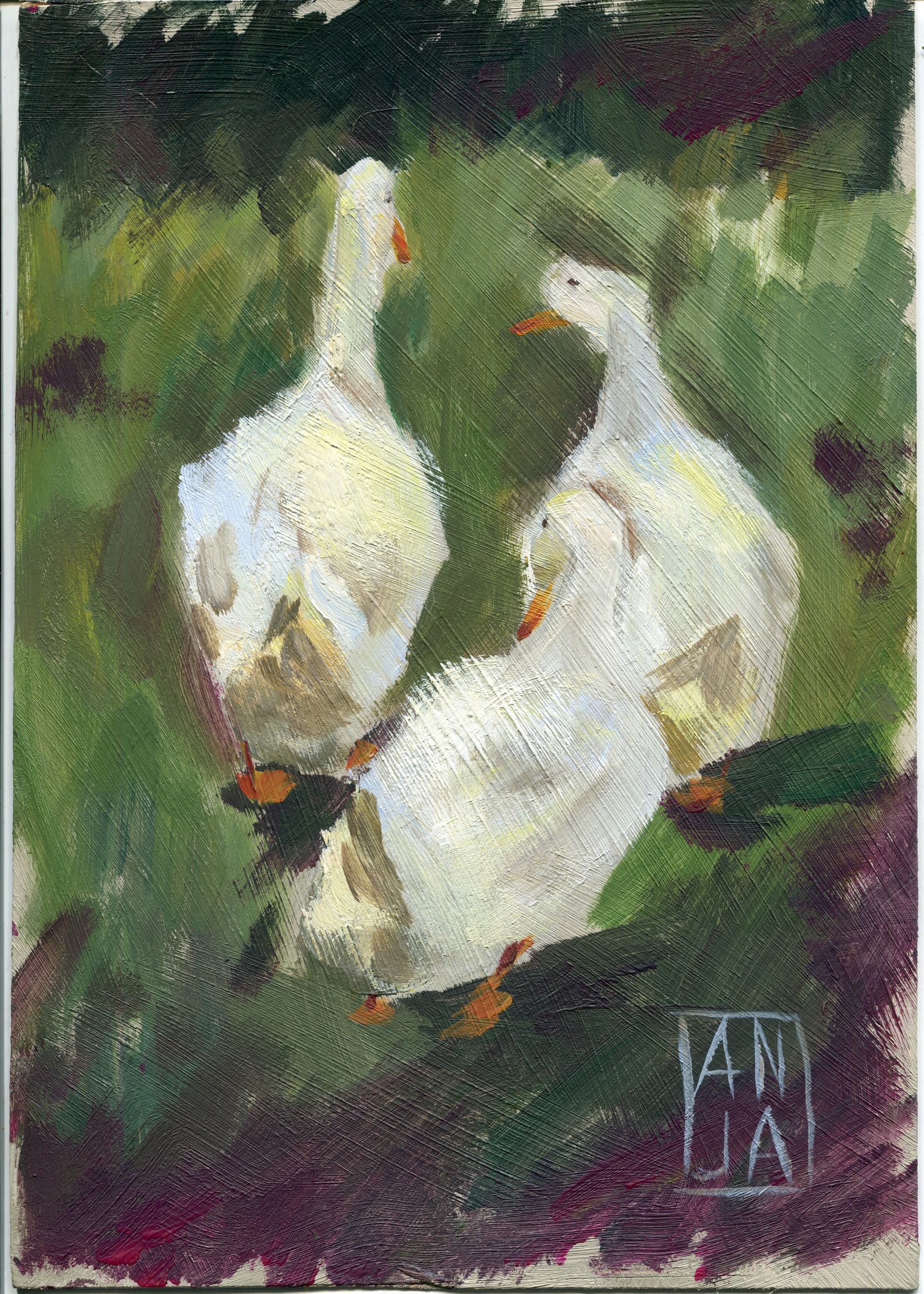 Анна Рудько (Авторская графика - 
                  19 x 28 см) Afternoon Gossip