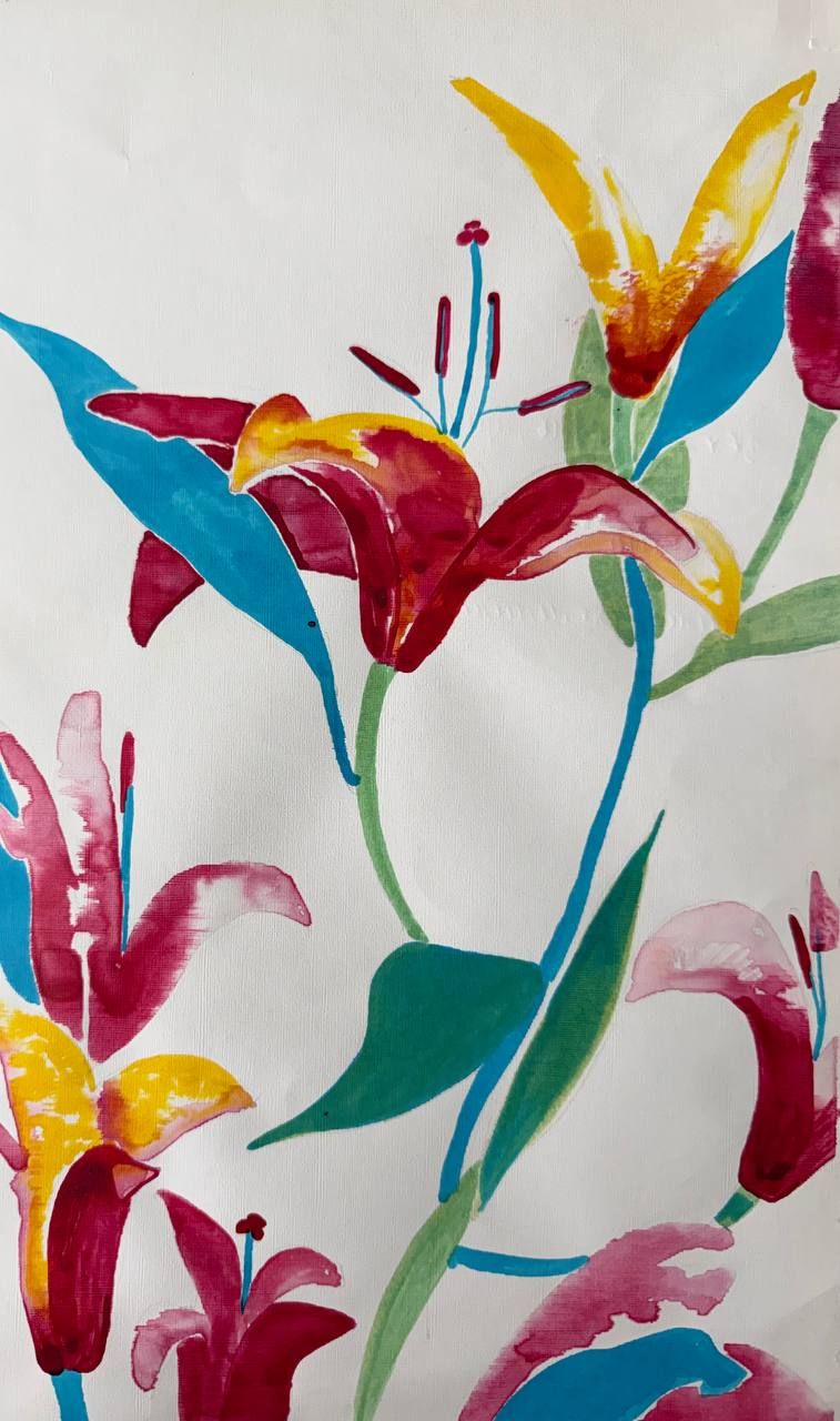 Алена Сокольникова (Авторская графика - 
                  22 x 36 см) Лилии