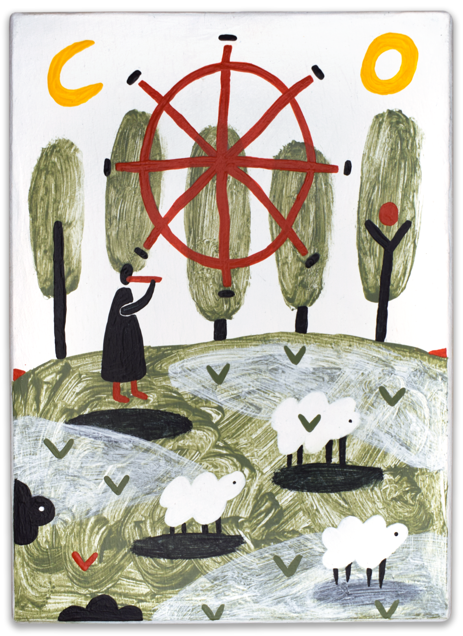 Лена Романовская (Картина, живопись - 
                  13 x 18 см) Спутник Земли