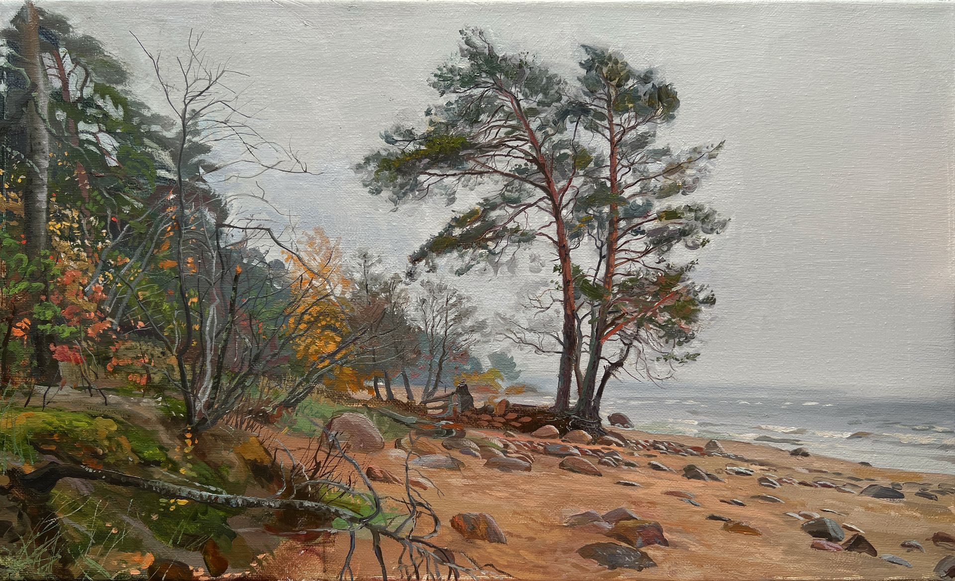 Михаил Псюрников (Картина, живопись - 
                  50 x 30 см) Залив в ноябре