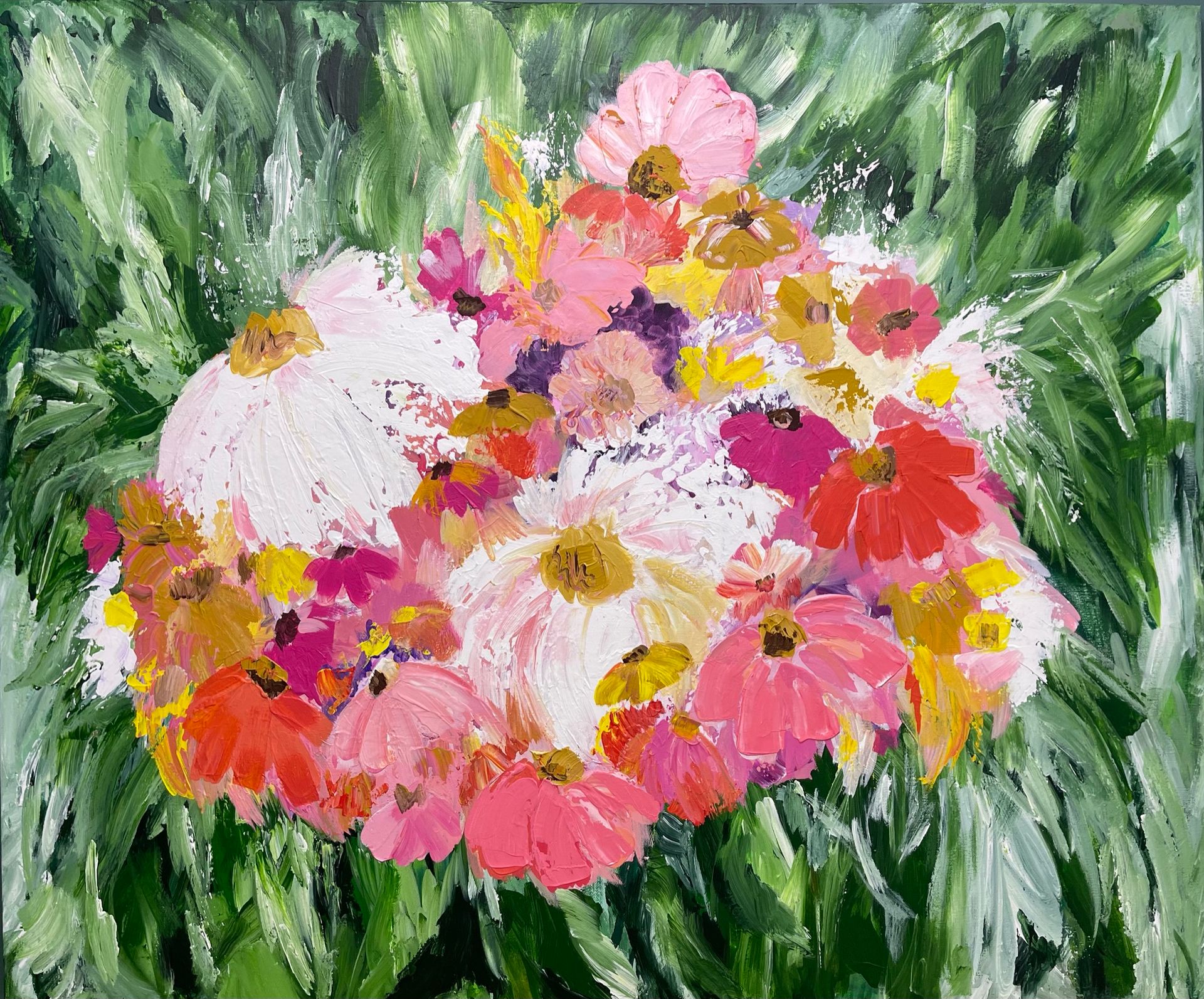 Инна Сумина (Картина, живопись - 
                  120 x 100 см) Цветочный всплеск