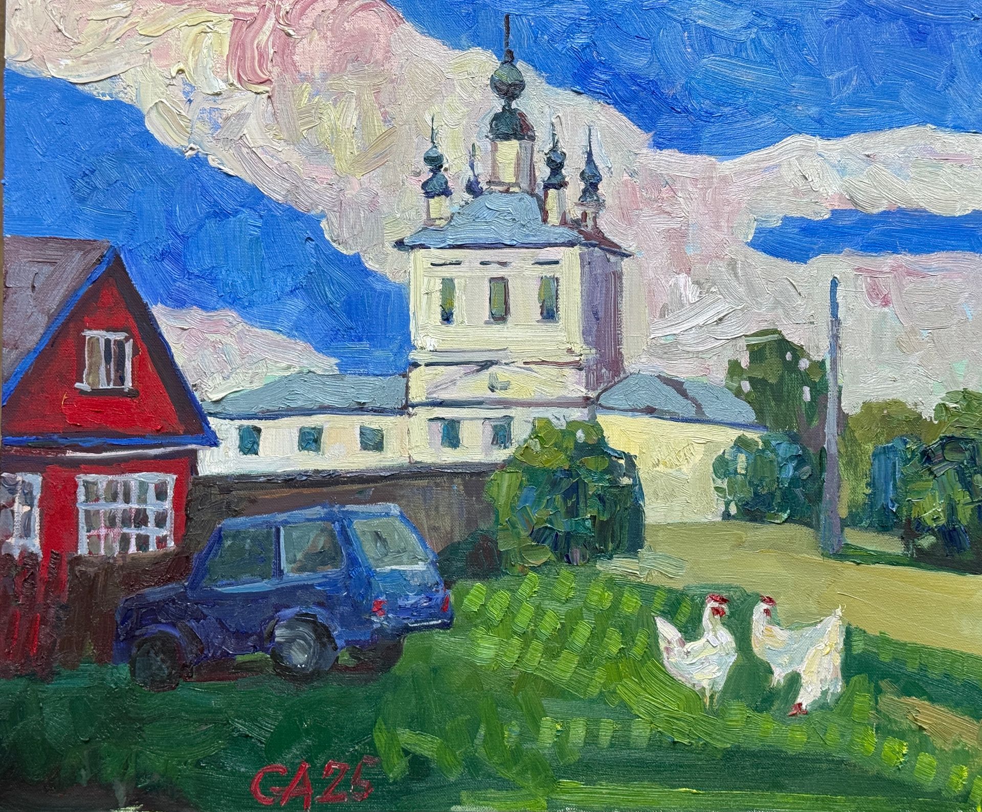 Анна Голубь (Картина, живопись - 
                  60 x 50 см) Церковь Казанской иконы, деревня Степаниха, Владимирская область