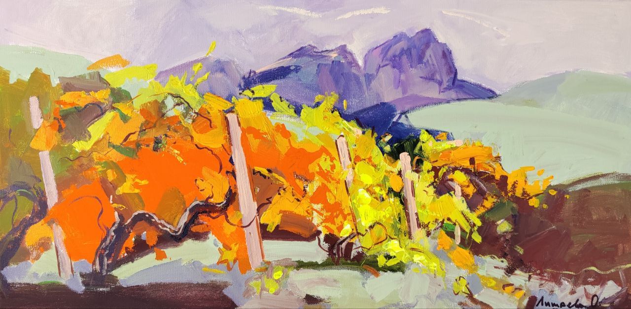 Олеся Лишаева (Картина, живопись - 
                  100 x 50 см) Песня желтых виноградников