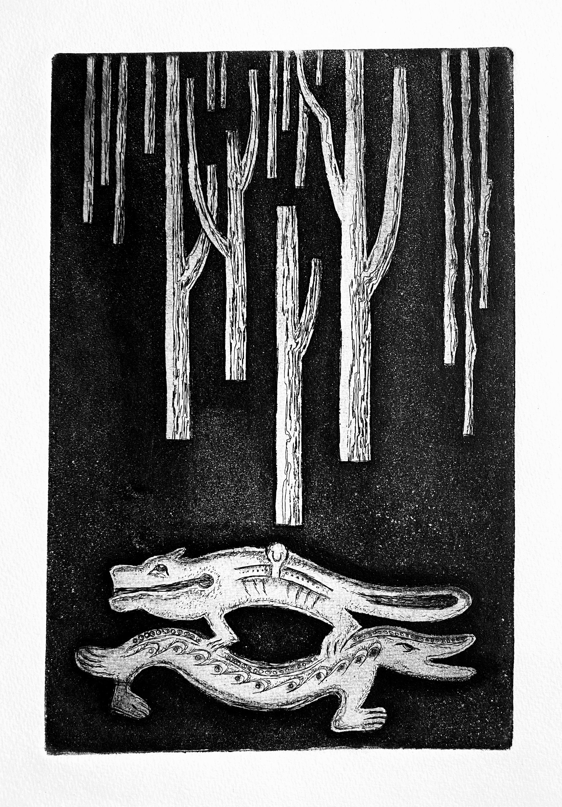 Полина Волкоморова (Графика печатная - 
                  32 x 42 см) Обереги Чудь 1