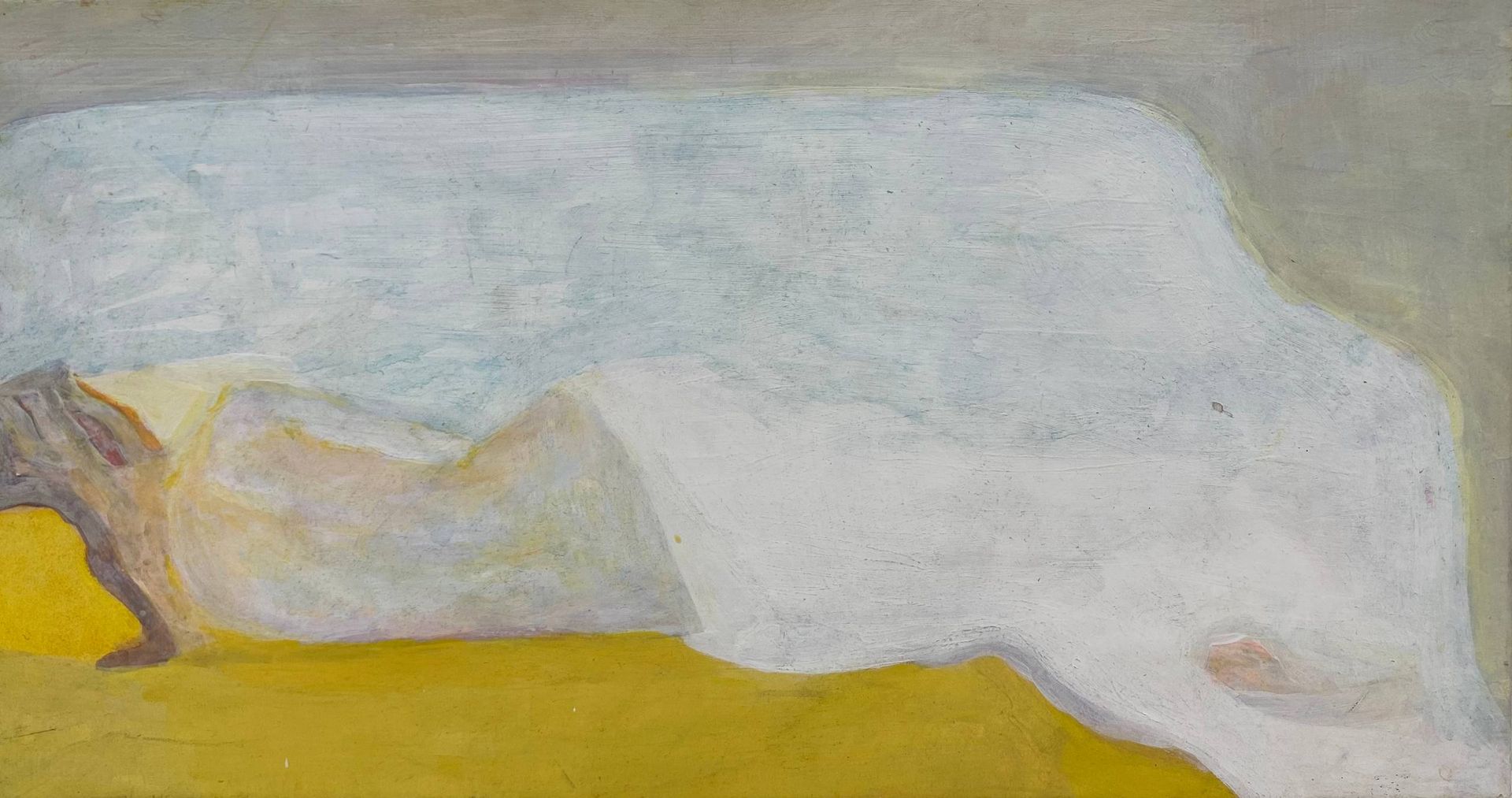 Мария Попова (Картина, живопись - 
                  47 x 25 см) Из серии "Постели" №1