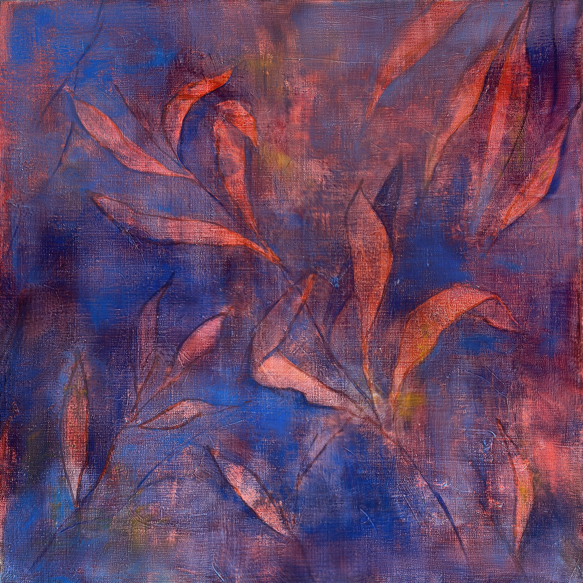 Нина Долгополова (Картина, живопись - 
                  50 x 50 см) Красное в синем