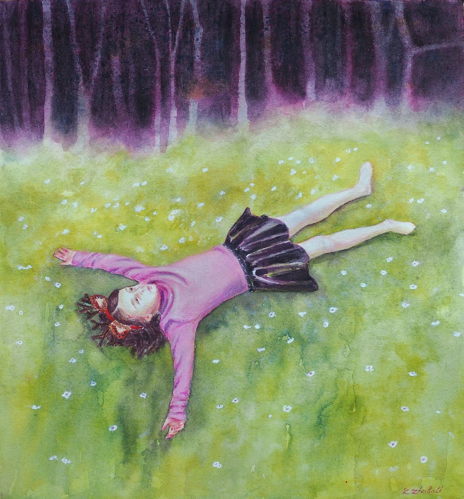 Заира Жабали (Авторская графика - 
                  29.5 x 32 см) Весеннее настроение