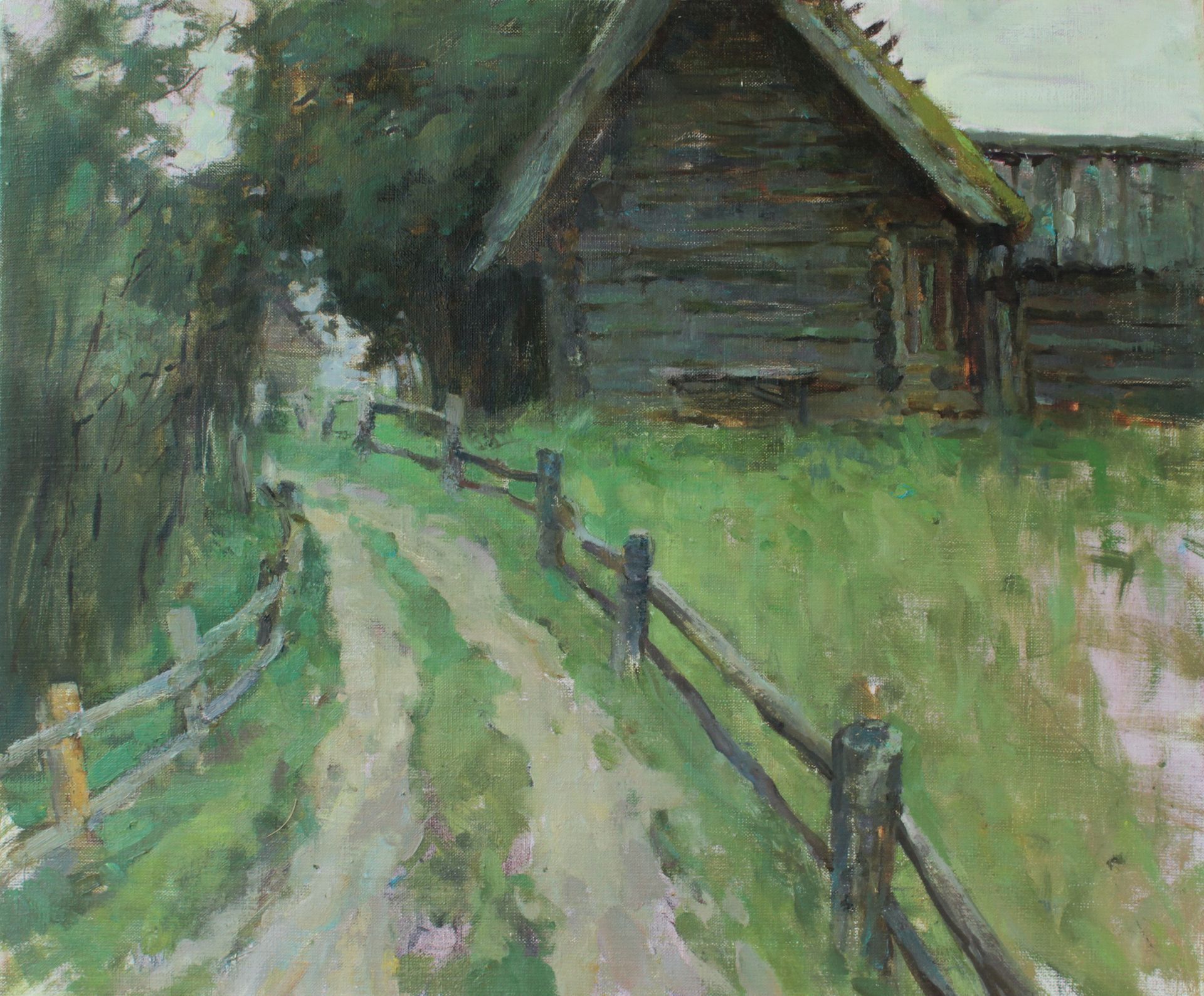 Алина Коршункова (Картина, живопись - 
                  60 x 50 см) Деревенский пейзаж