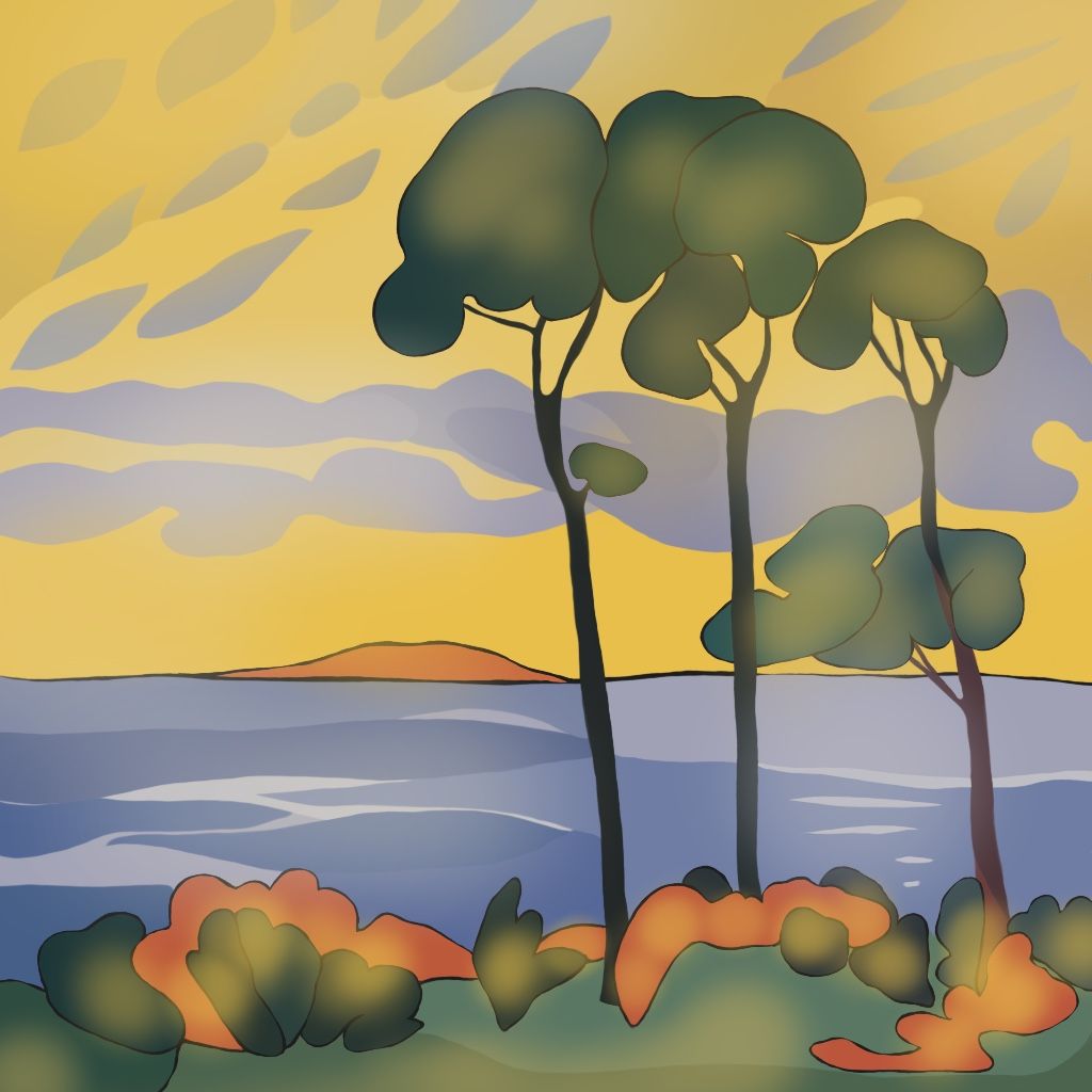Нина Цориева (Картина, живопись - 
                  70 x 70 см) Морской пейзаж