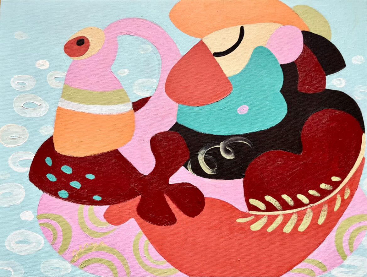 Jenya Jary (Картина, живопись - 
                  40 x 30 см) Фламинго