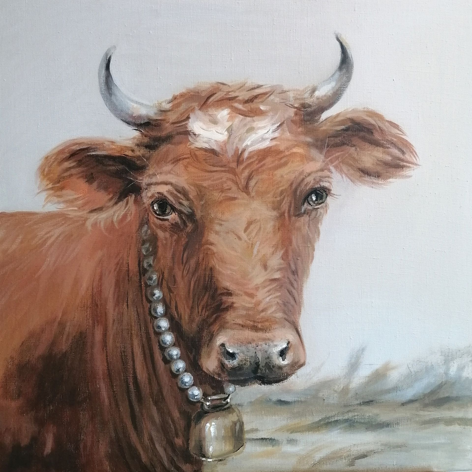 Юлия Куртова (Картина, живопись - 
                  60 x 60 см) Буренка