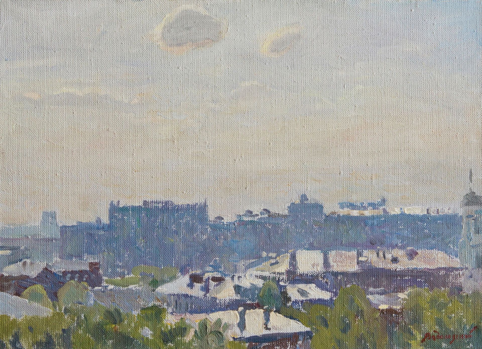 Николай Водолазский (Картина, живопись - 
                  35 x 25 см) Весеннее небо Москвы