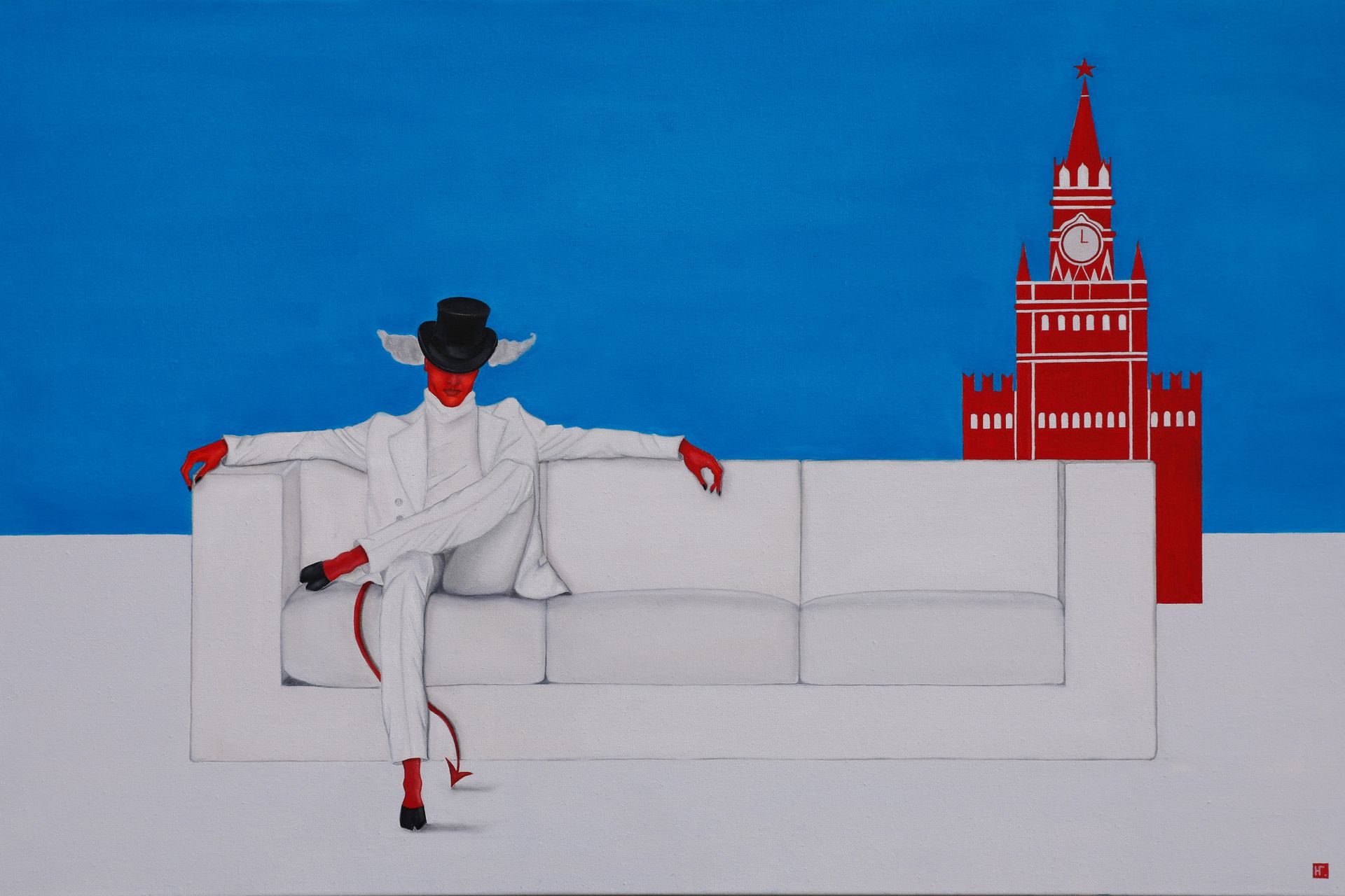 Нина Григель (Картина, живопись - 
                  90 x 60 см) Белое Пальто