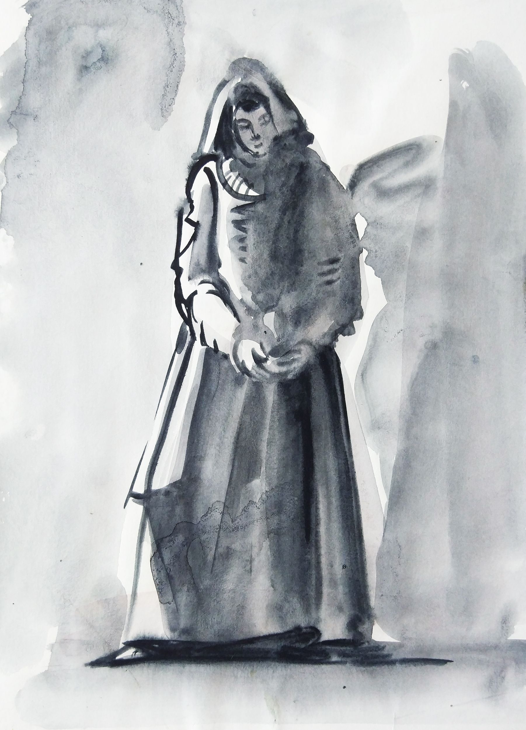 Евгения Крутова (Авторская графика - 
                  21 x 29 см) Девушка в старинном костюме